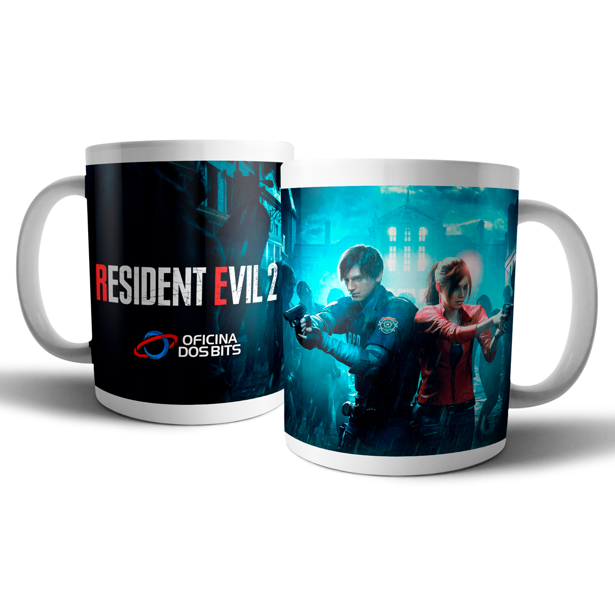 Caneca de porcelana - Resident Evil 2 - Oficina dos Bits