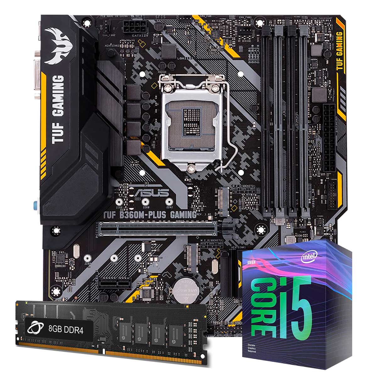 Kit Upgrade Processador Intel® Core™ i5 9400F + Placa Mãe TUF B360M-PLUS GAMING/BR + Memória 8GB DDR4