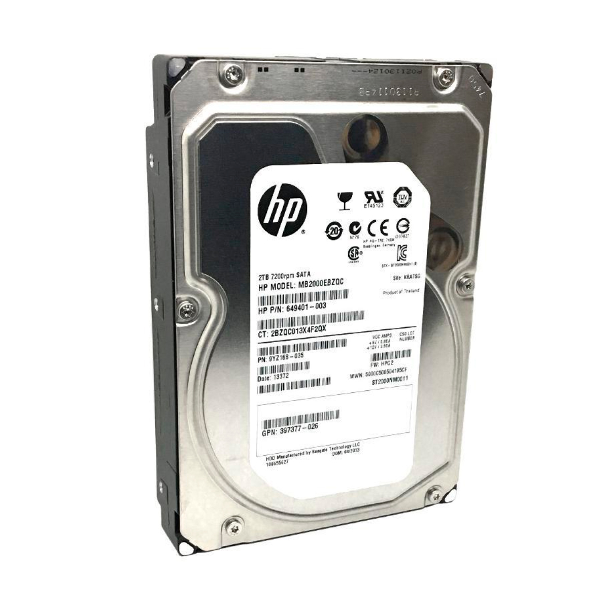 HD 2TB SATA - 7200RPM - 64MB Cache - HP - MB2000EBZQC