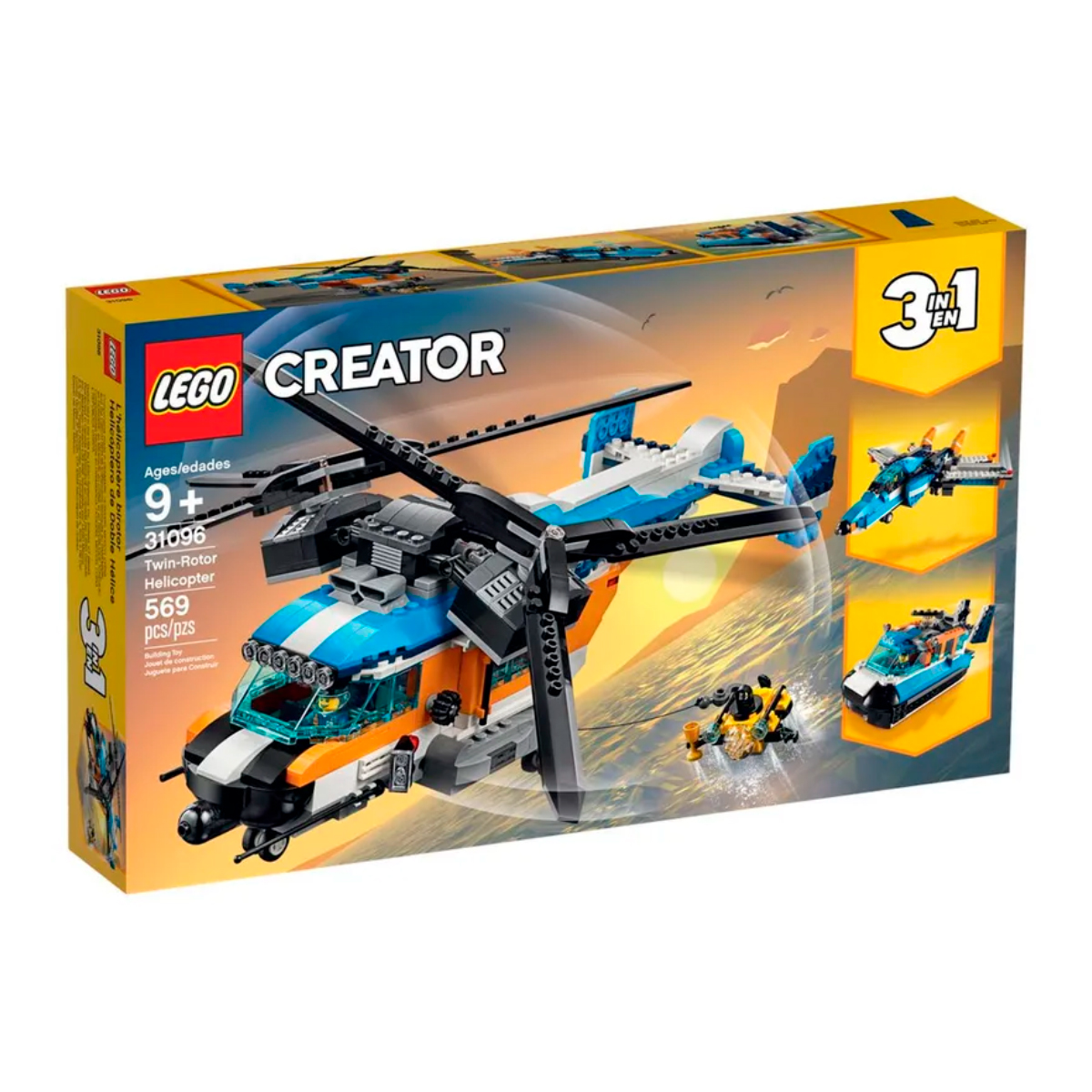 LEGO Creator - Modelo 3 Em 1: Helicóptero de Duas Hélices - 31096