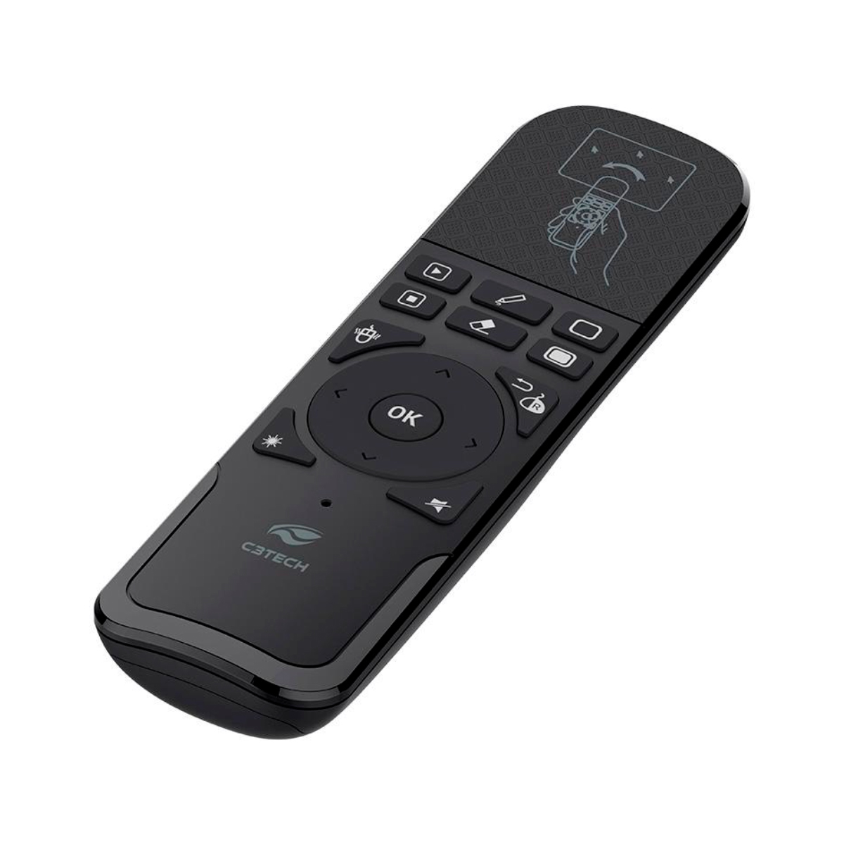 Apresentador de Slides C3Tech AP-4001BK - Controle sem Fio com Laser - Receptor USB - Alcance até 10m