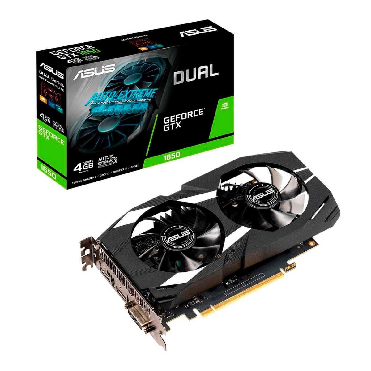 GeForce GTX 1650 4GB GDDR5 128bits - OC Edition - Asus DUAL-GTX1650-O4G