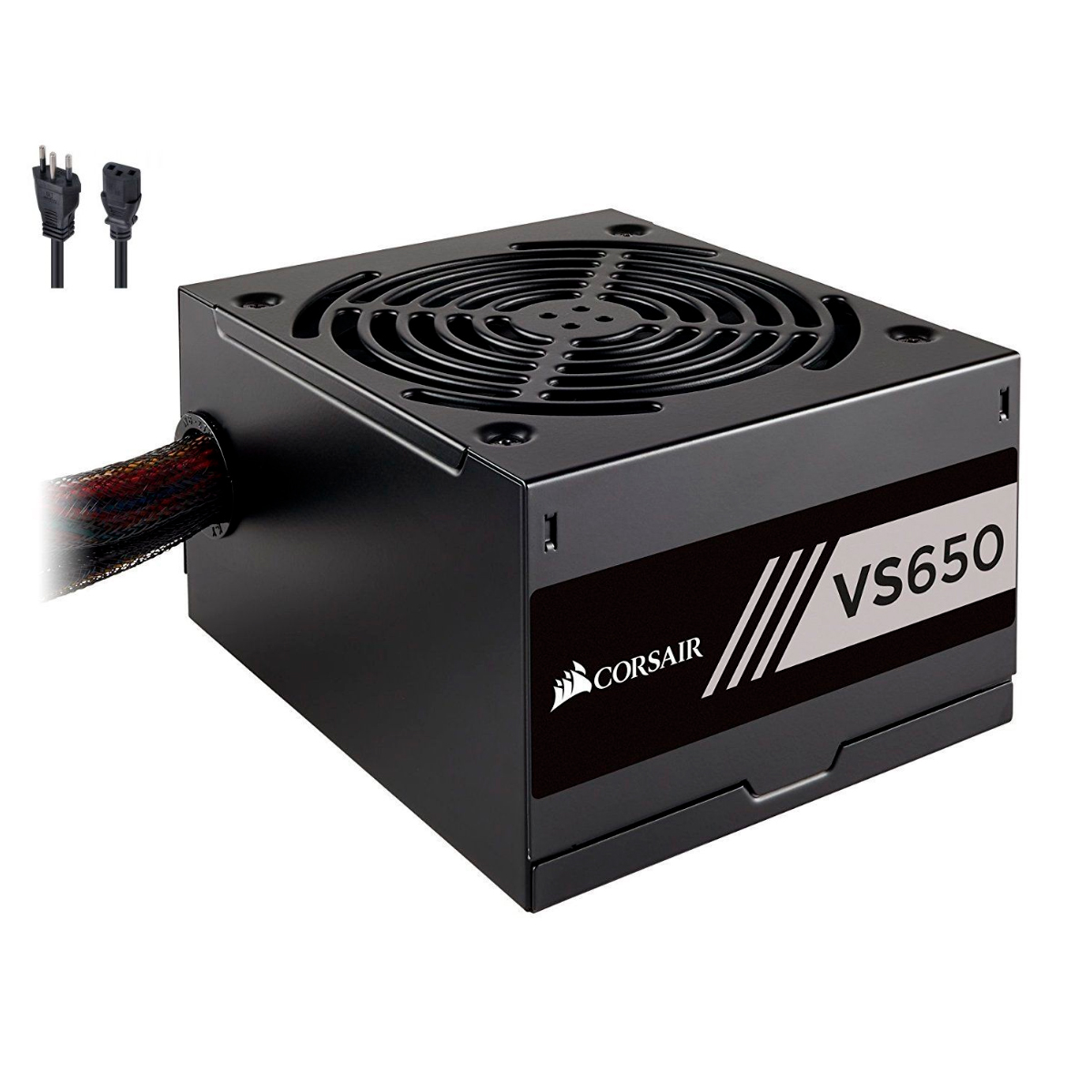 Fonte 650W Corsair VS650 - PFC Ativo - 80% Eficiência - 80 PLUS® White - com Cabo de Força - CP-9020172-BR