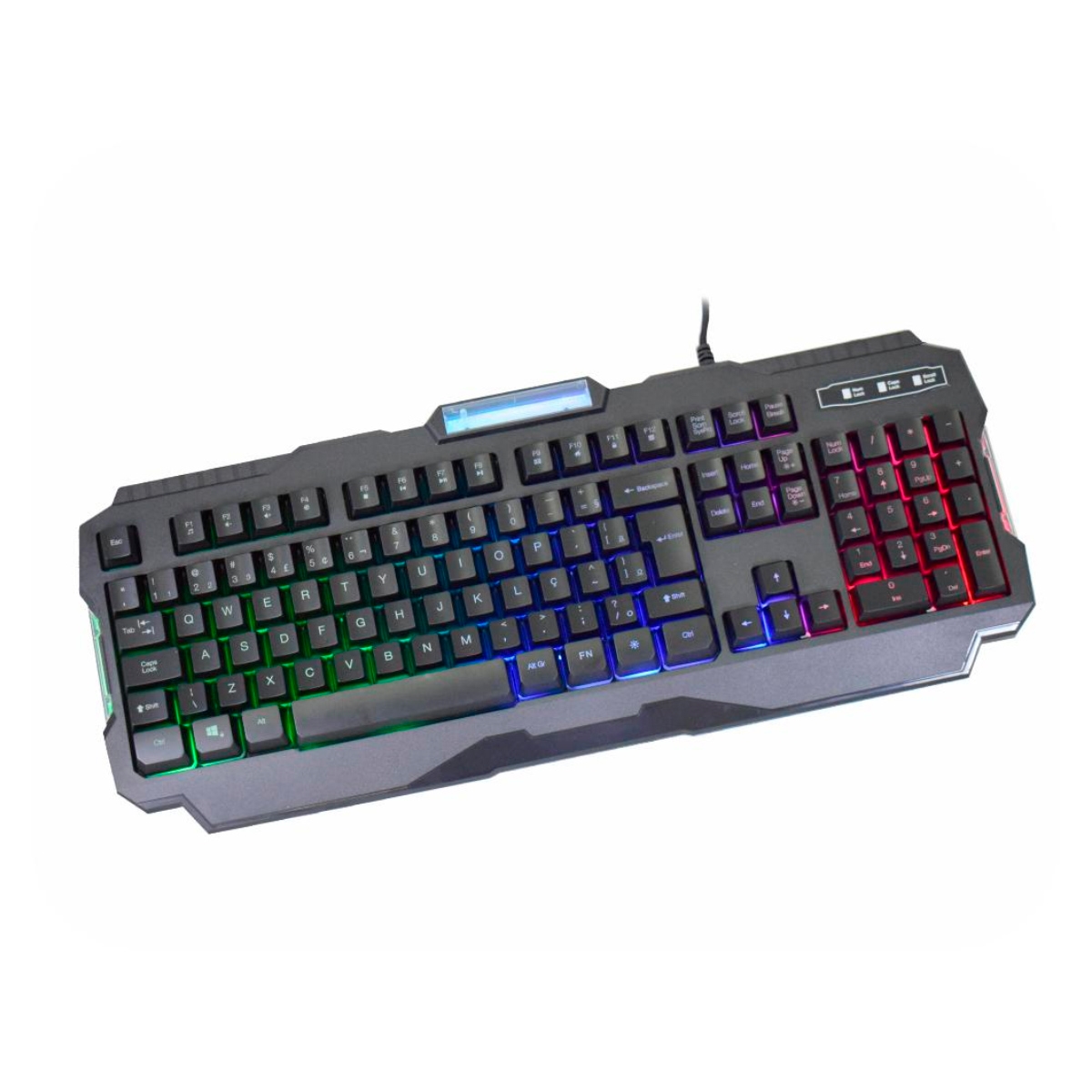 Teclado Gamer K-Mex Solid Snake - Iluminação LED em 3 cores com efeito - Teclas Anti-Ghosting - ABNT2 - KM7728