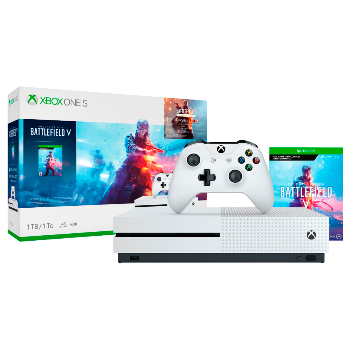 Console Microsoft Xbox One S 1TB Branco + Game Battlefield V - 234-00877