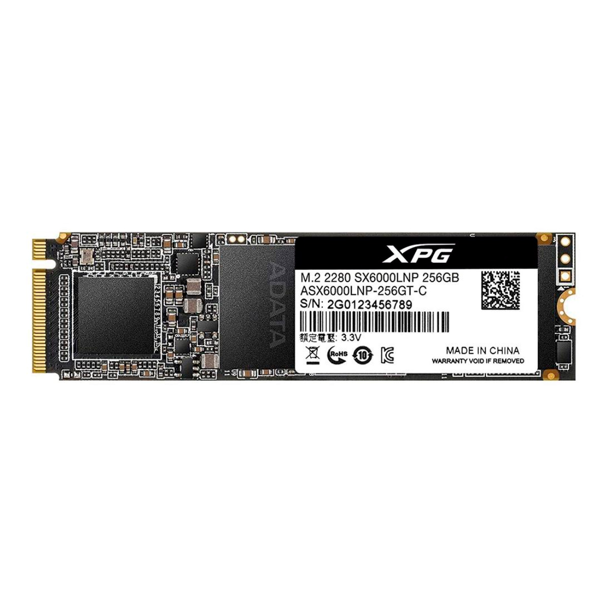 SSD M.2 256GB Adata XPG SX6000 - NVMe - 3D NAND - Leitura 1800MB/s - Gravação 900MB/s - ASX6000LNP-256GT-C
