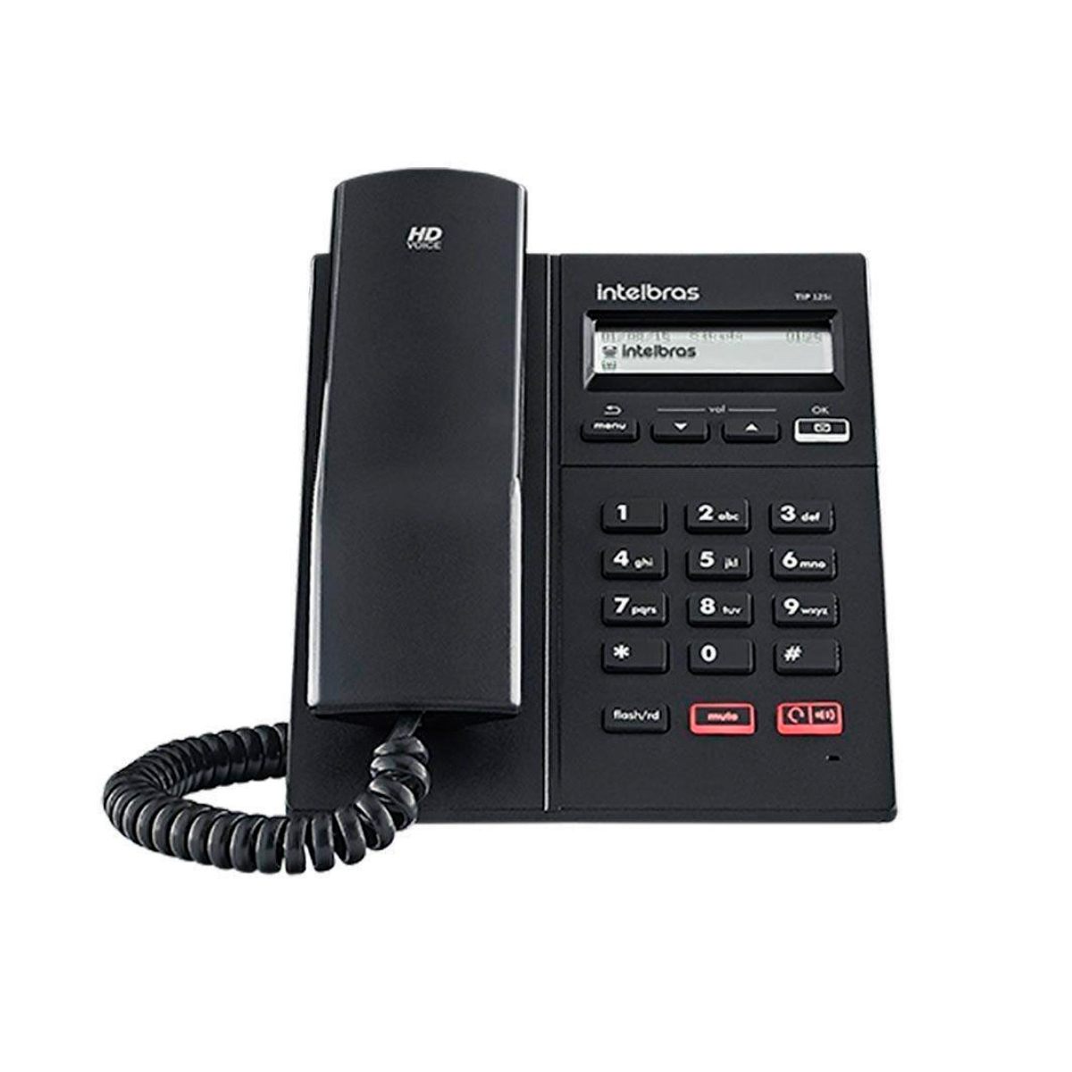 Telefone IP Intelbras TIP 125i VOIP - POE - Protocolo SIP 2.0, Display Gráfico, Viva-voz - Preto