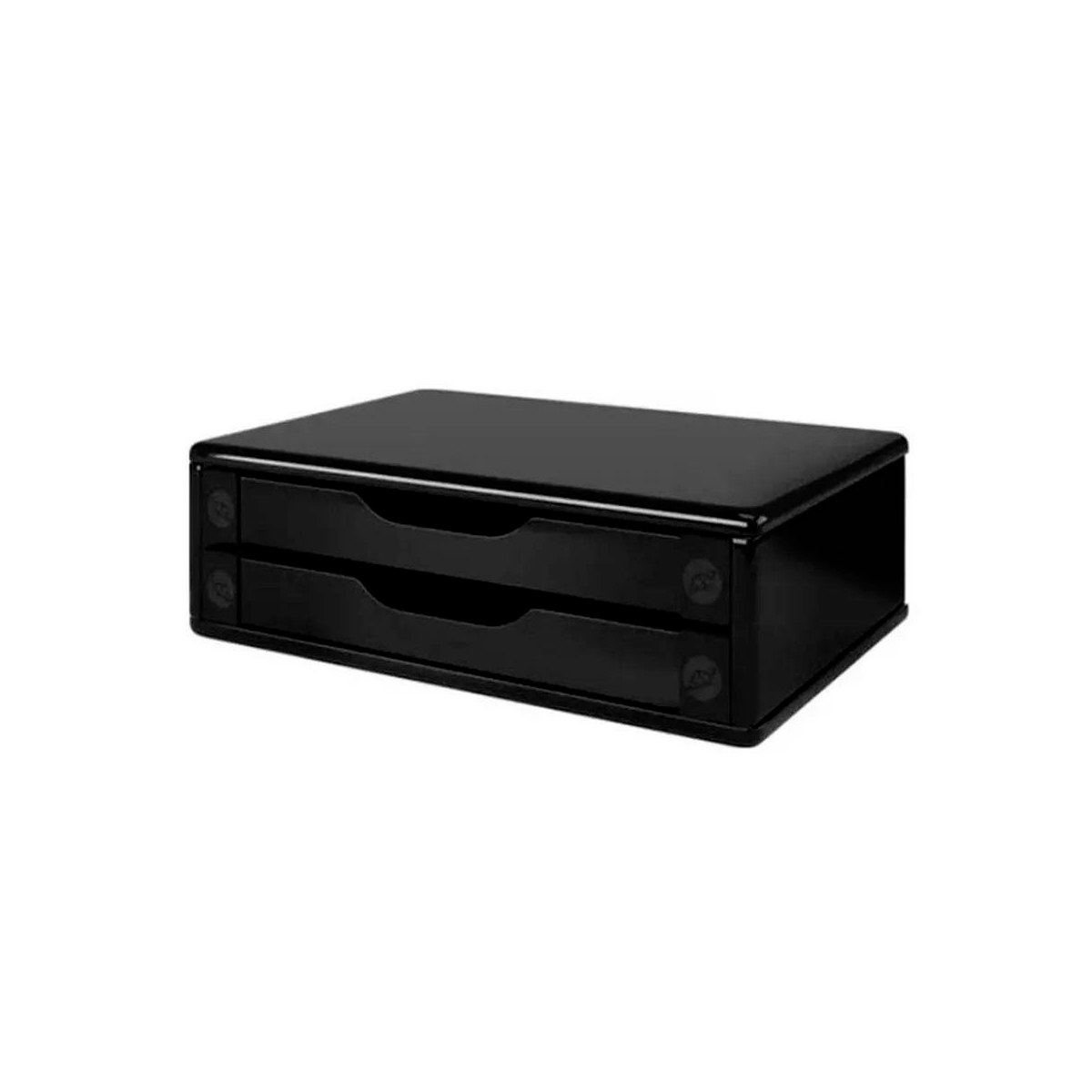 Suporte para Monitor de Mesa - com 2 Gavetas - Black Piano - 3346