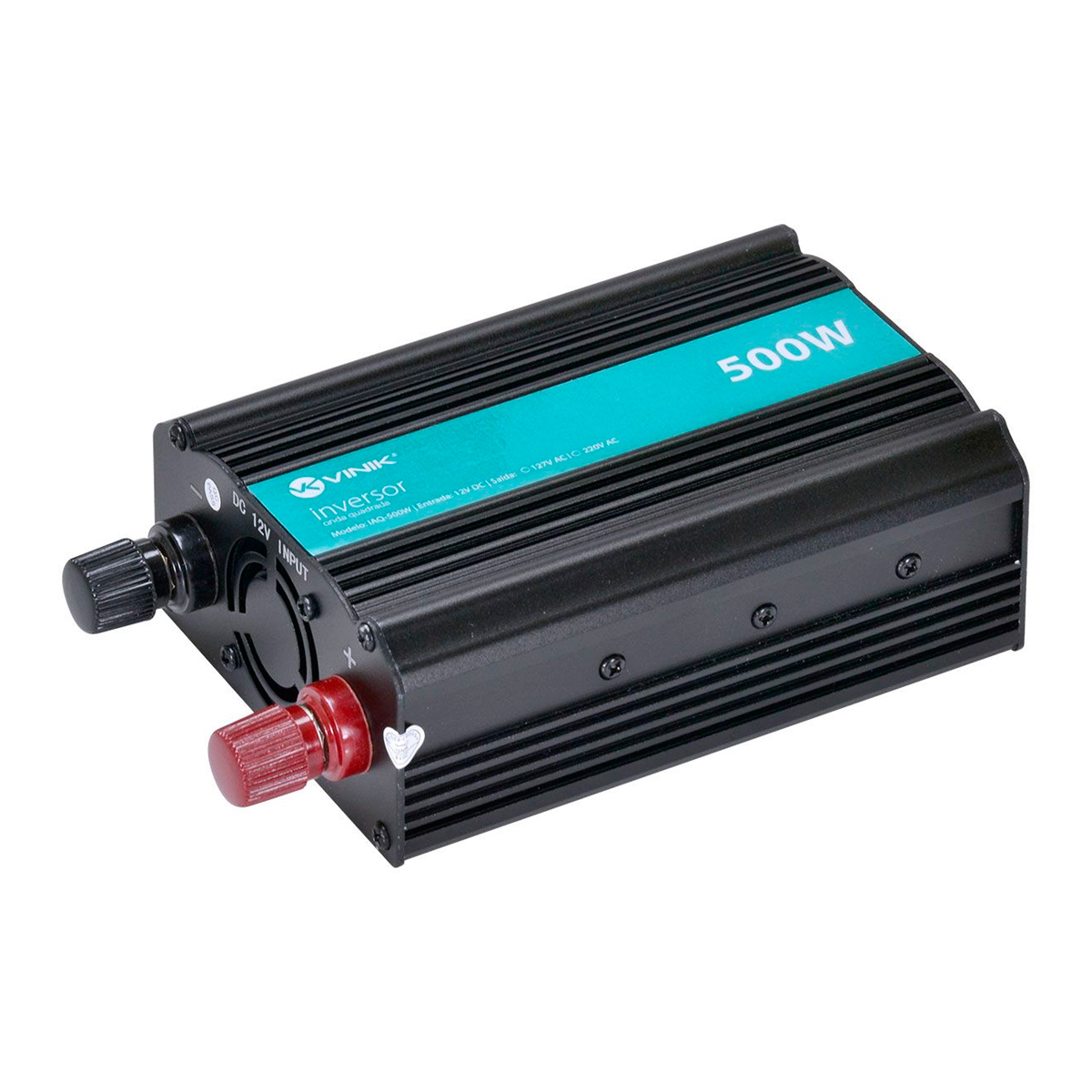 Inversor de corrente elétrica automotivo - 500W - converte 12V para 127V - Ideal para alimentar portáteis dentro do veiculo - Vinik IAQ-500W