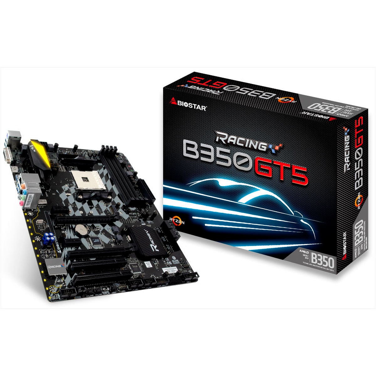 Placa Mãe Biostar B350GT5 (AM4 - DDR4 3200) - Chipset AMD B350 - USB 3.1 - ATX
