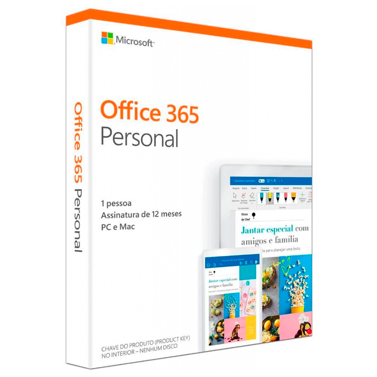 Microsoft Office 365 Personal - Licença Anual para 1 usuário - 1 TB de Armazenamento One Drive - 1 PC ou Mac + 1 Smartphone - QQ2-00721