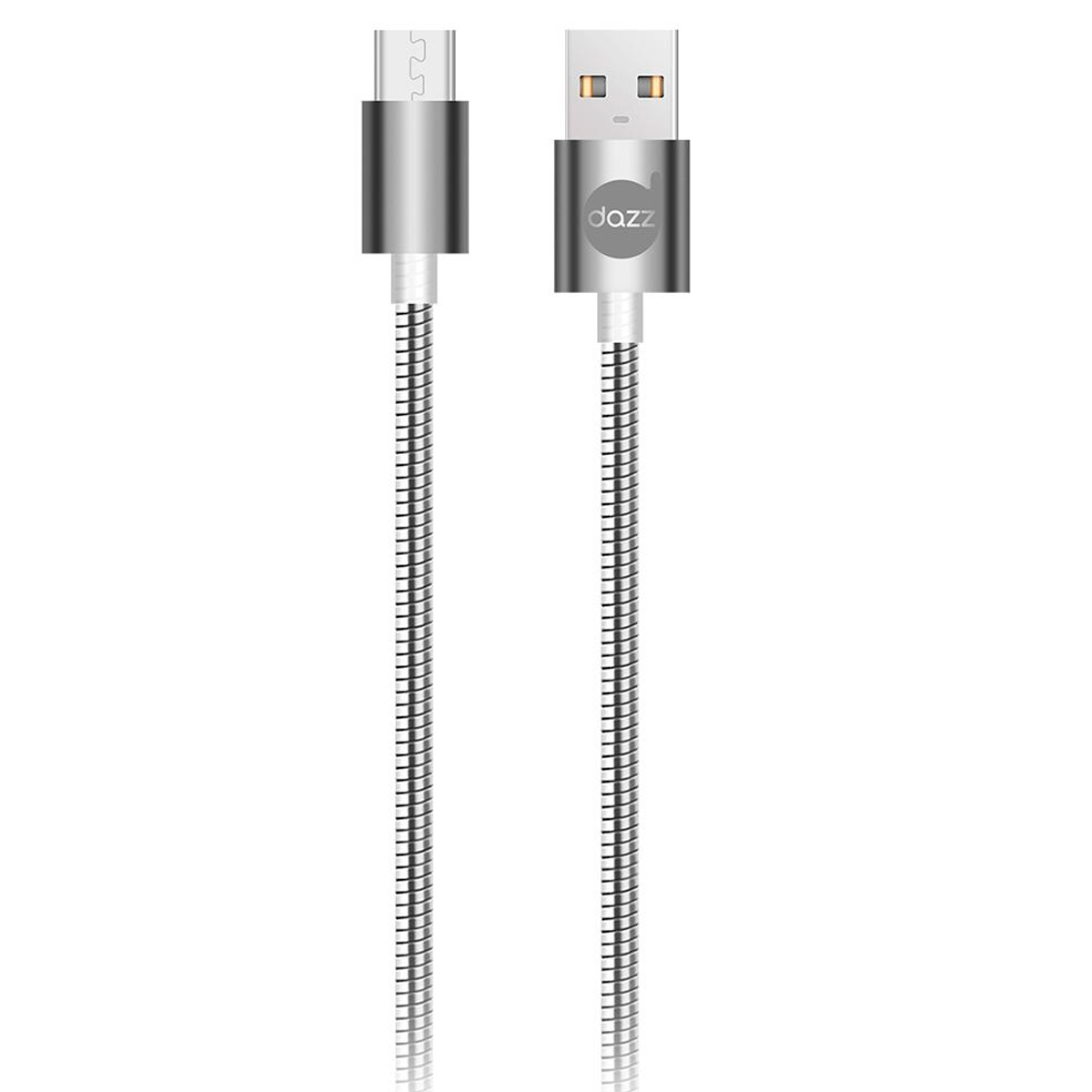 Cabo Micro USB para USB - 90cm - Cinza - Metal Entrelaçado - Dazz 6013667