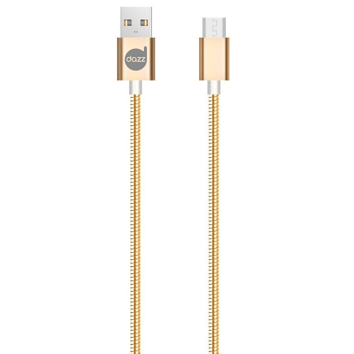 Cabo Micro USB para USB - 90cm - Dourado - Metal Entrelaçado - Dazz 6013671