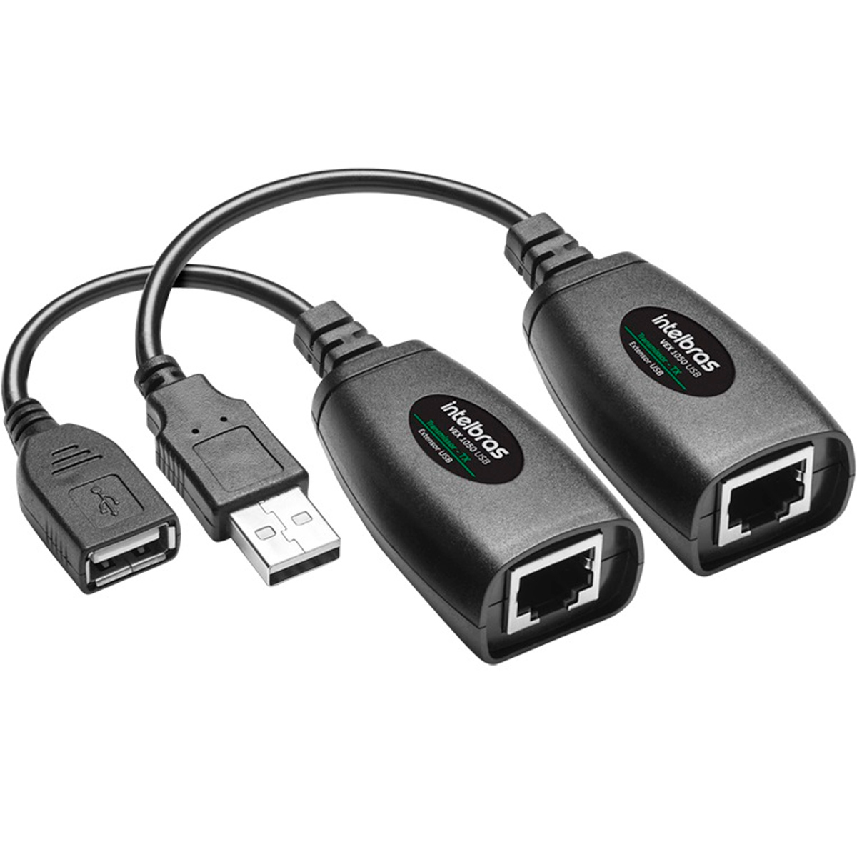 Extensor USB via Cabo de Rede - USB para RJ45 - Alcance de até 50 metros - Intelbras VEX 1050 USB