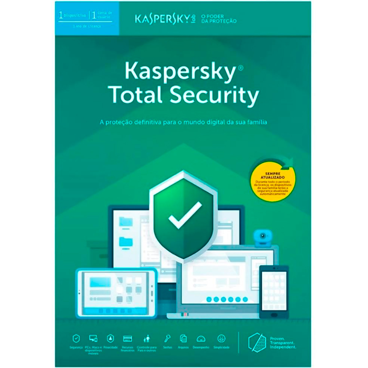 Kaspersky Antivírus Total Security - Licença de 1 ano - para 1 dispositivo - Versão Download