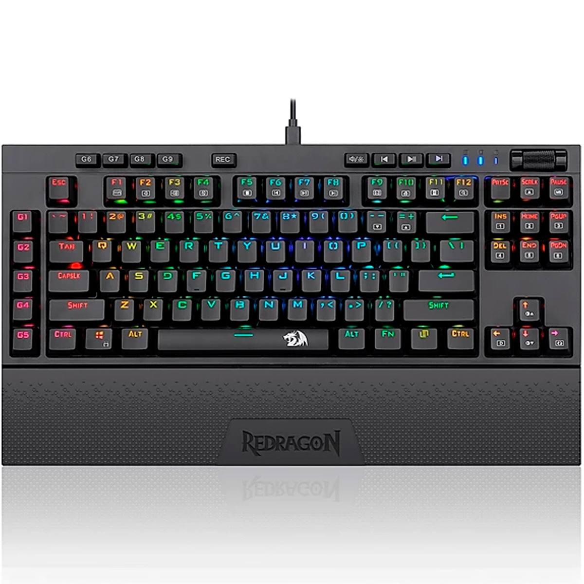 Teclado Mecânico Gamer Redragon Magic-Wand - LED RGB - Switch Blue - K587RGB