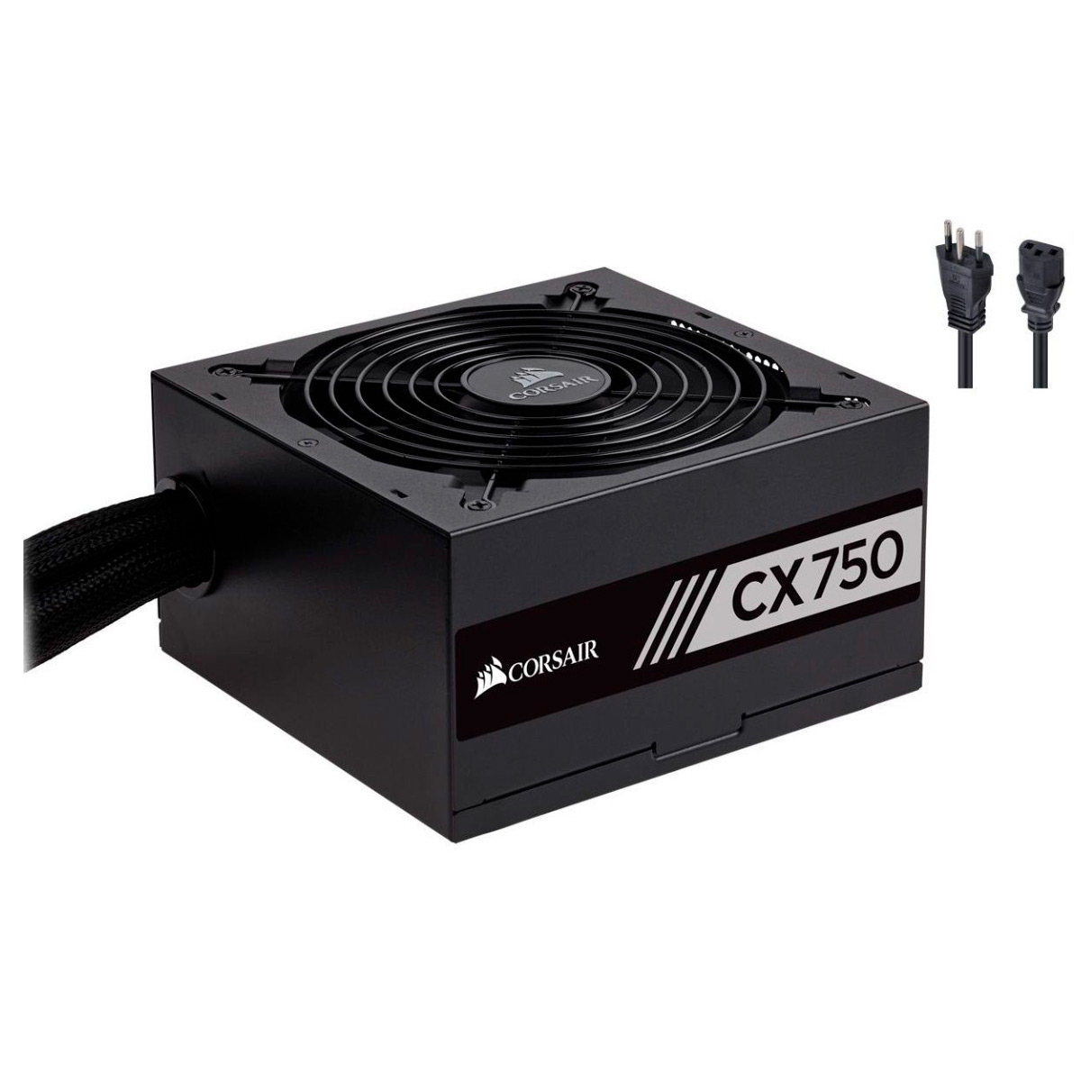 Fonte 750W Corsair CX750 V2.4 - PFC Ativo - Eficiência 85% - 80 PLUS® Bronze - com Cabo de Froça - CP-9020123-BR