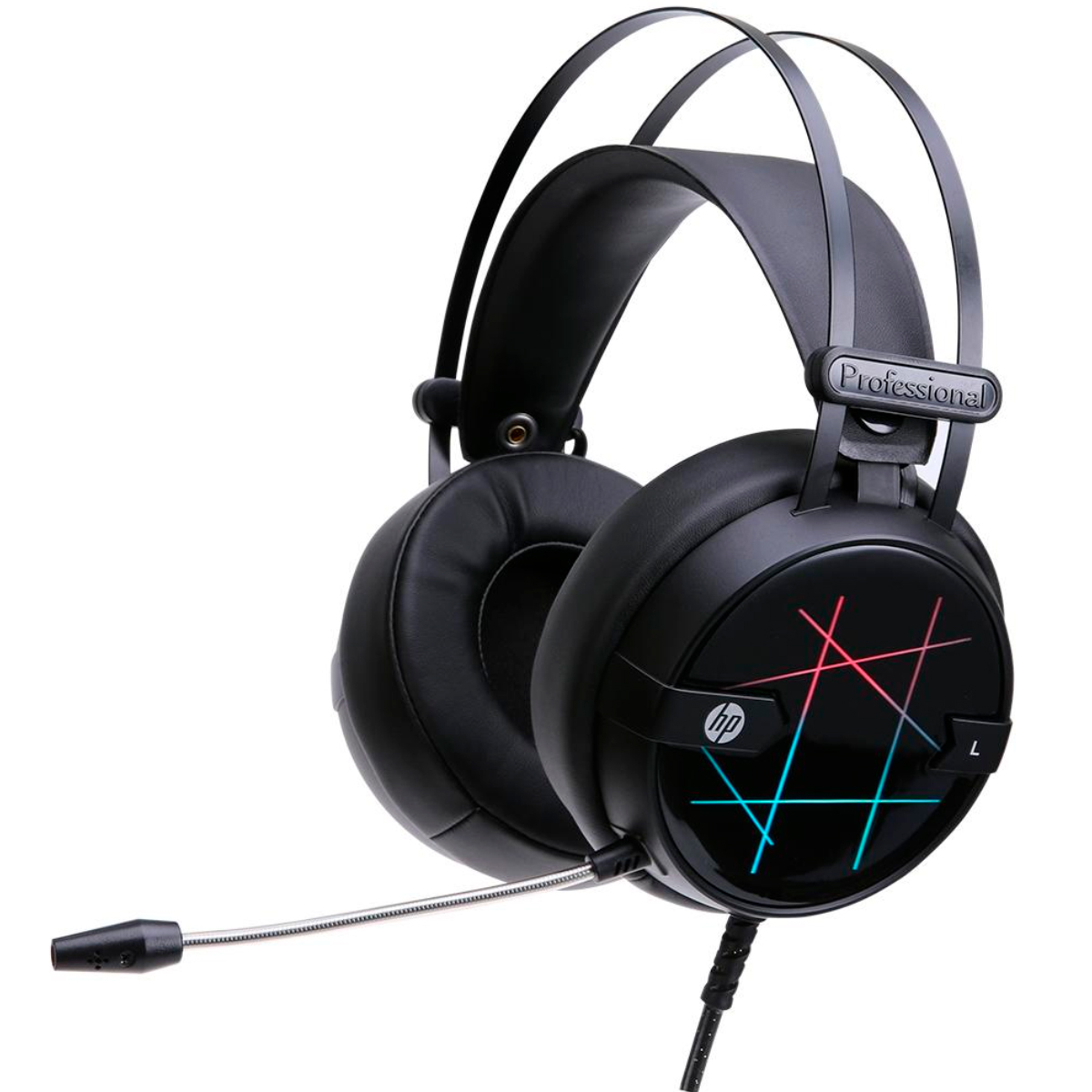 Headset Gamer HP H160G - Microfone - Iluminação LED - Conector USB - Preto - 4QN20AA