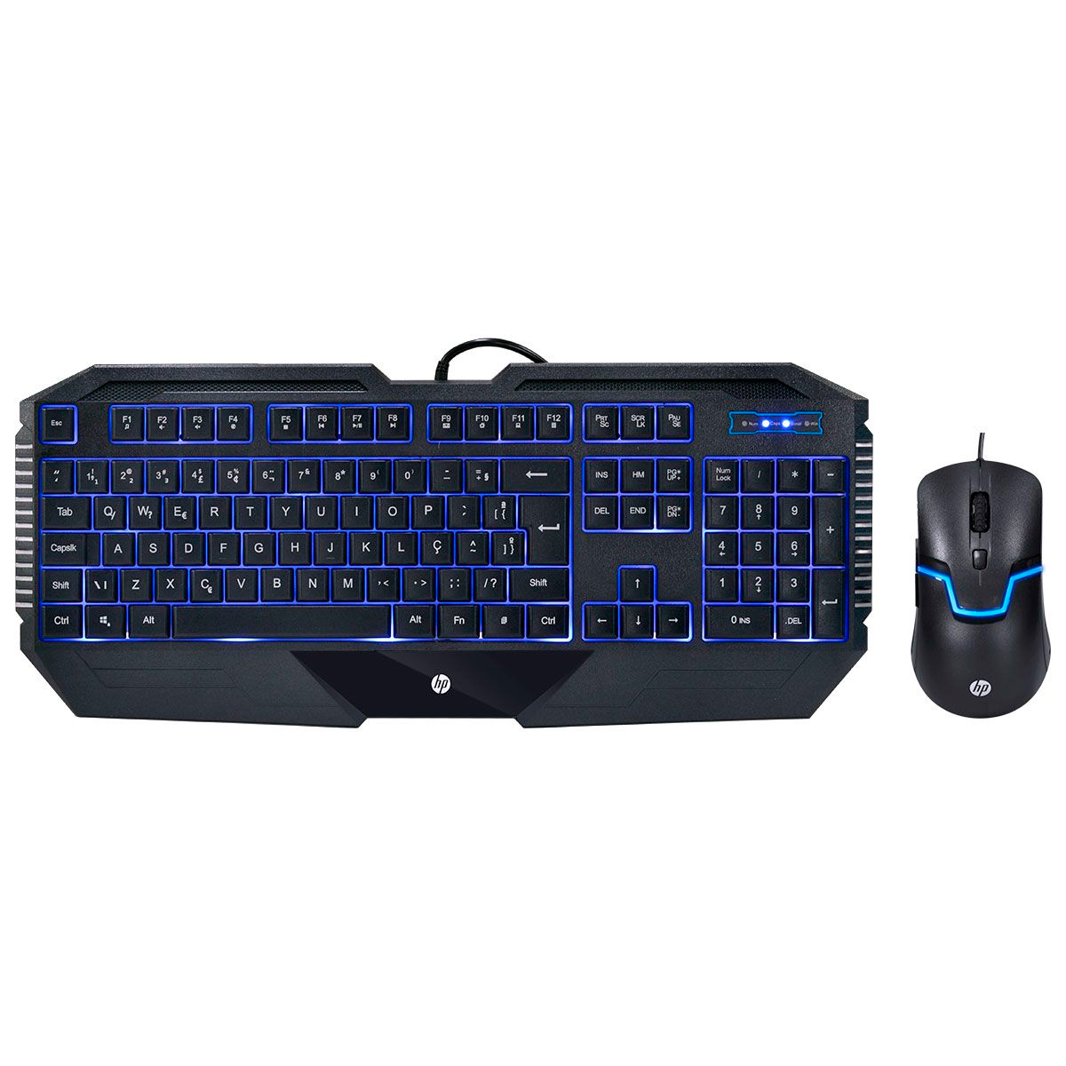 Kit Teclado e Mouse Gamer HP GK1100 - ABNT - 1600dpi - com LED Azul - 7JH30AA