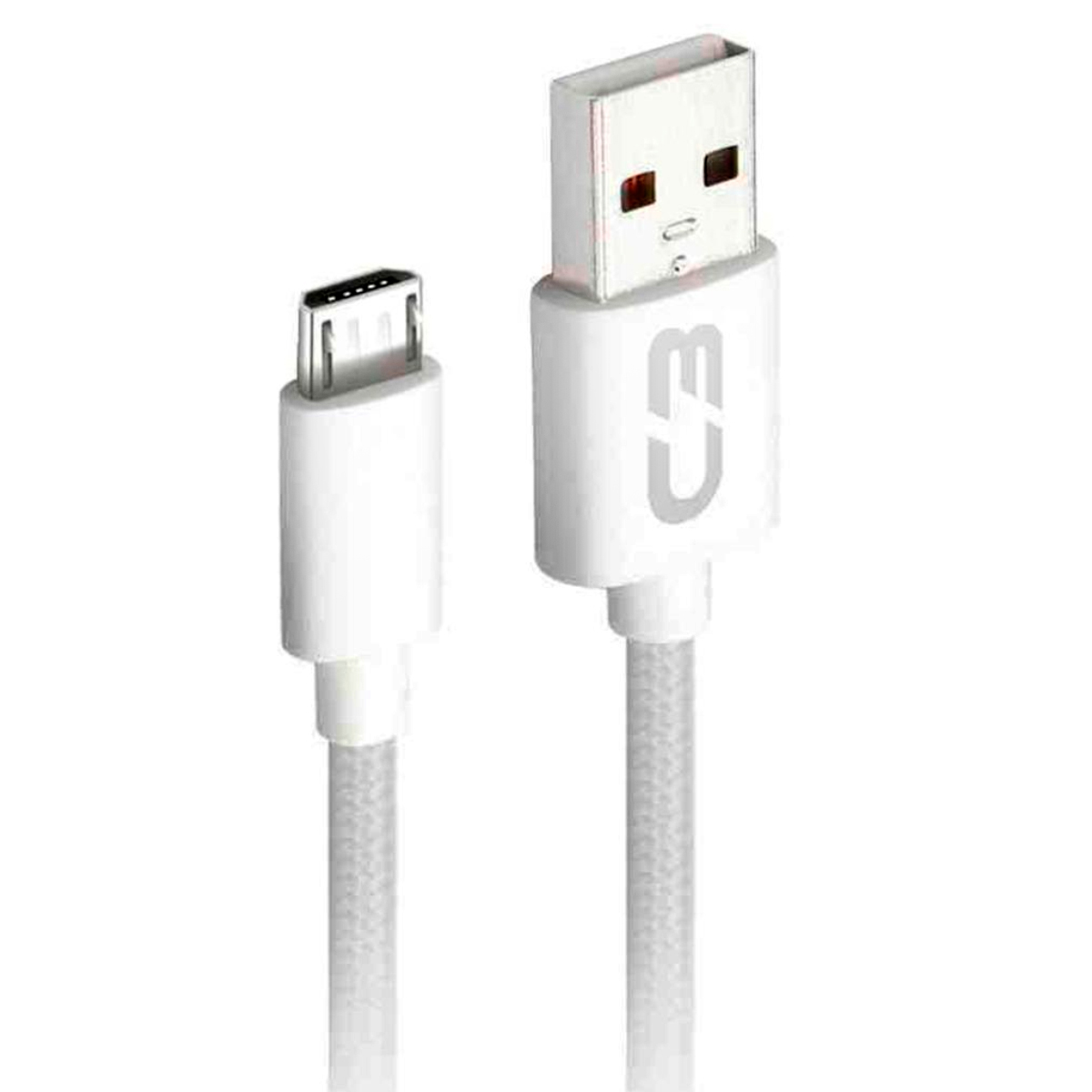 Cabo Micro USB para USB - 2 Metros - Branco - C3Tech CB-M21WH C3PLUS