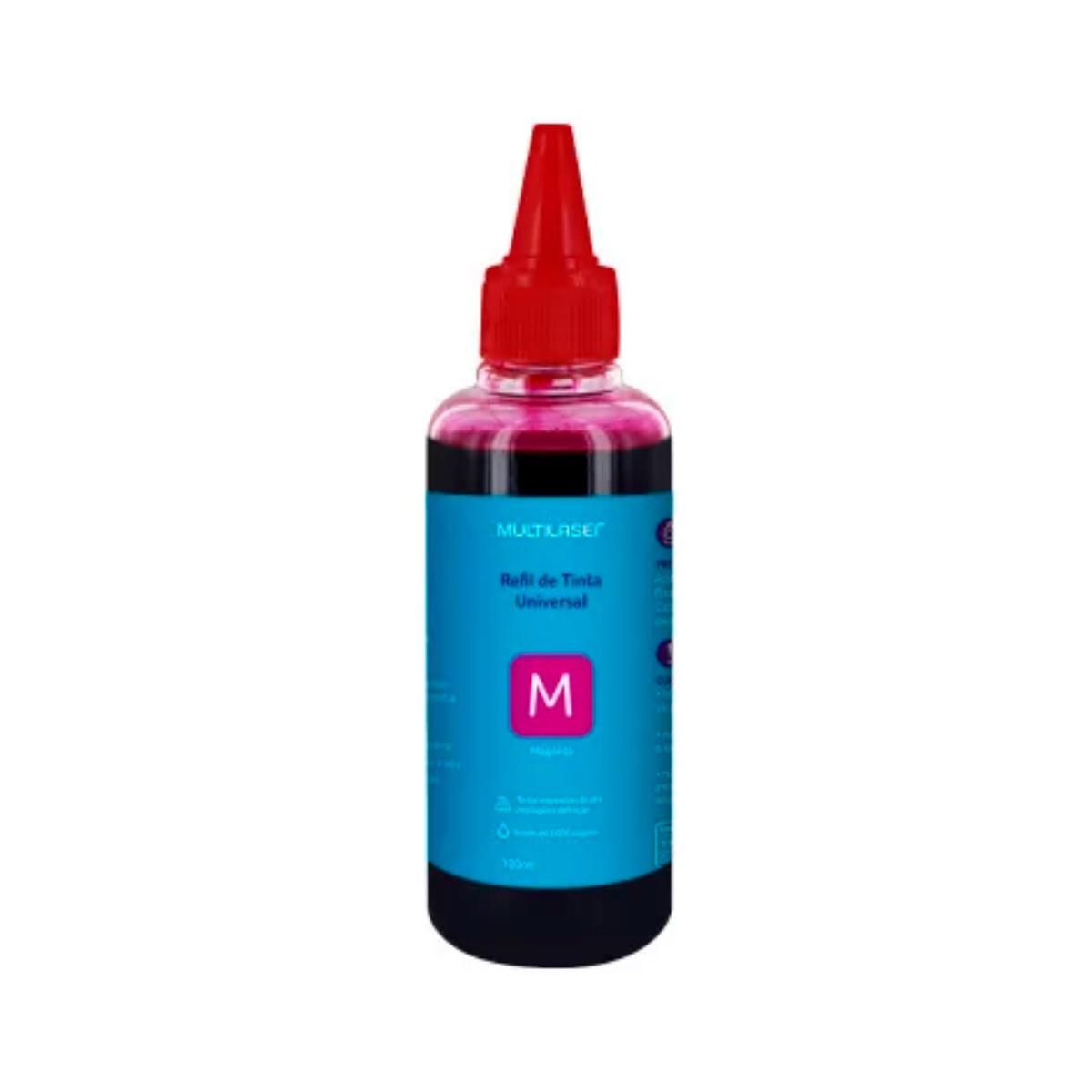 Refil de Tinta Multilaser RF019 - 100ML - Magenta - Universal - para impressoras tanque de tinta