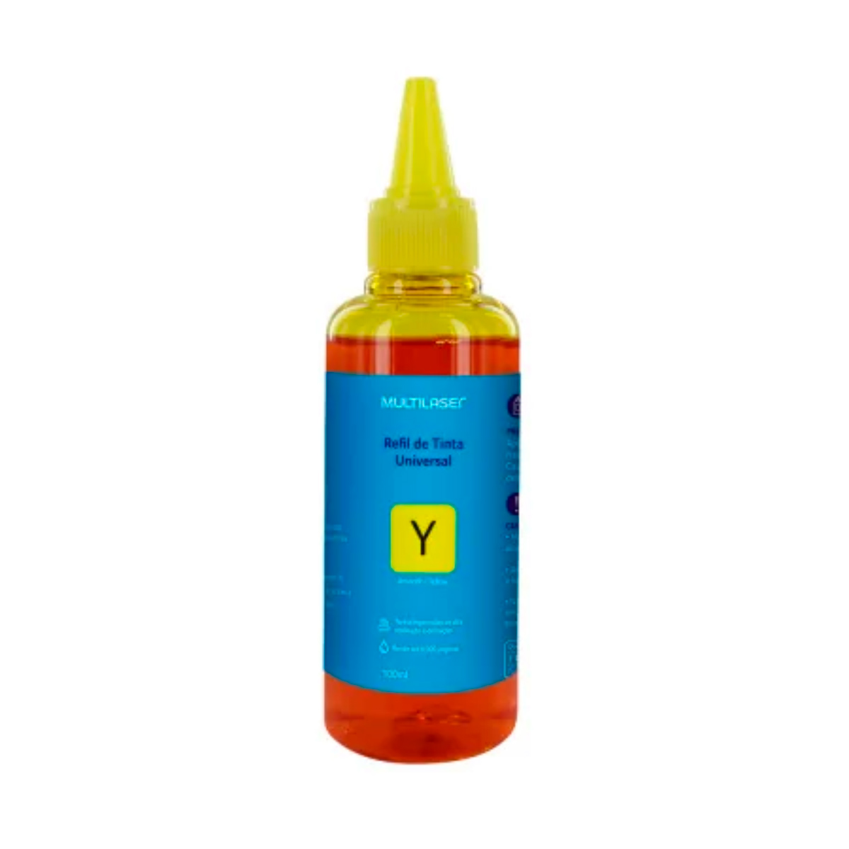 Refil de Tinta Multilaser RF020 - 100ML - Amarelo - Universal - para impressoras tanque de tinta