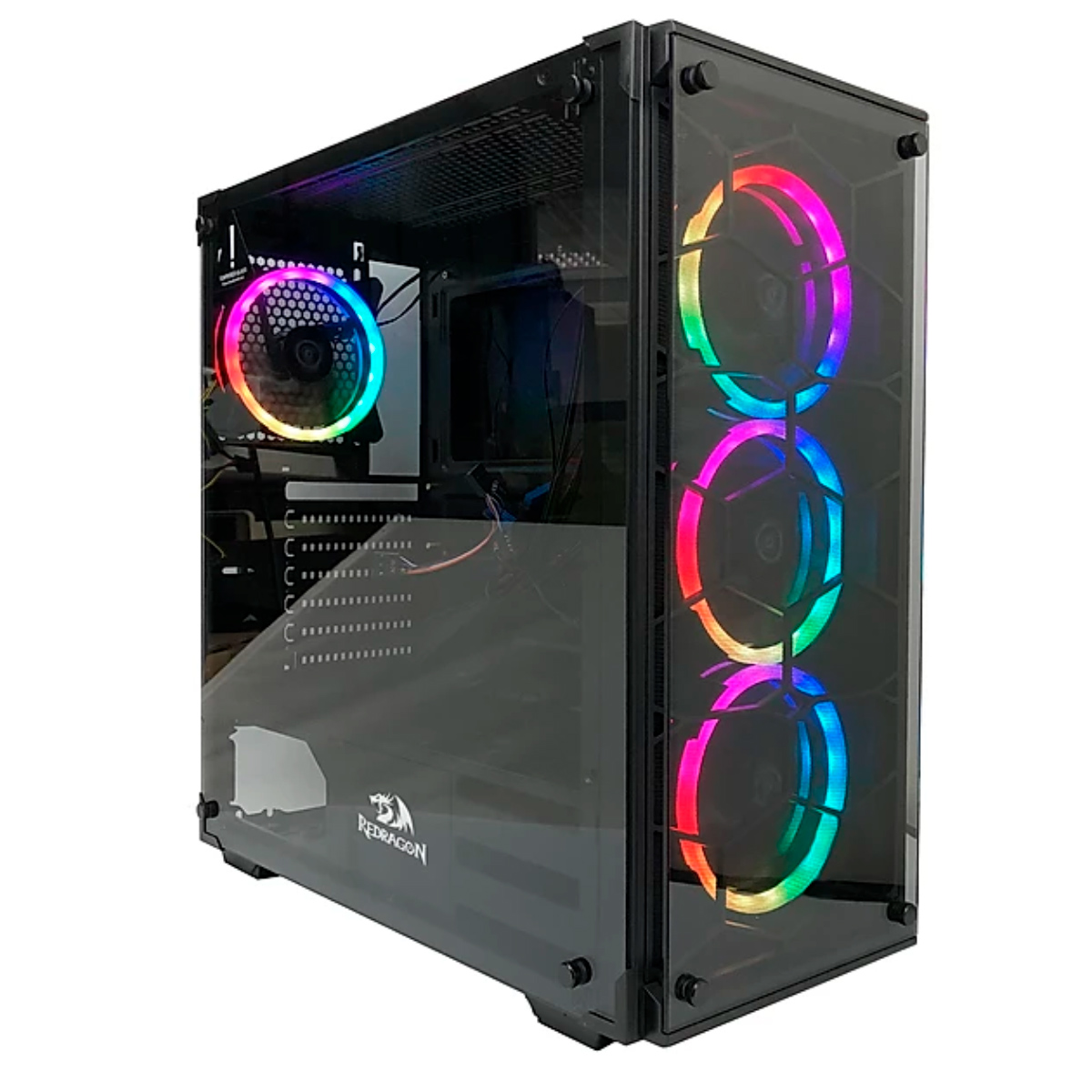 Gabinete Gamer Redragon Wheel Jack - Janelas Lateral e Frontal em Vidro Temperado - Mid Tower - GC-606BK