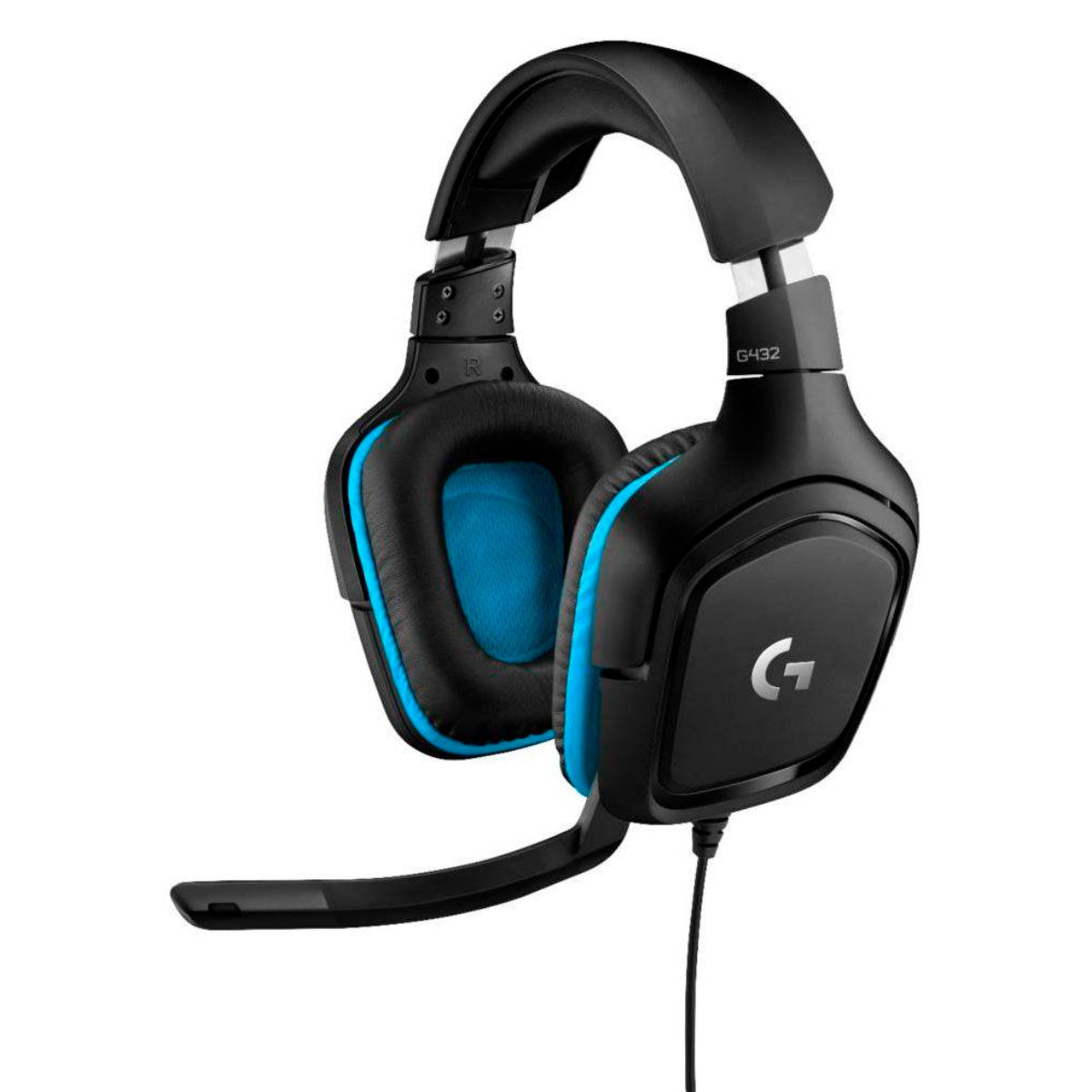 Headset Gamer Logitech G432 Wired 7.1 Surround - Drivers 50mm - Conector USB e P2 - Preto/Azul