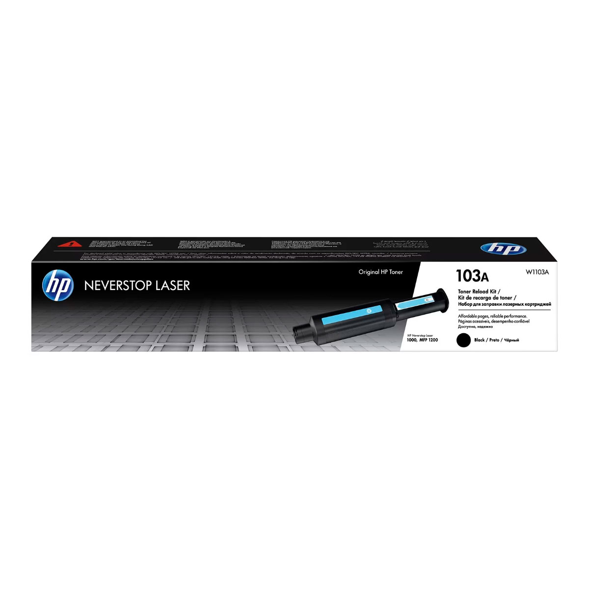 Recarga para HP Neverstop - Toner HP 103A Preto - W1103A - Para 1000A / 1000W / 1200A / 1200W