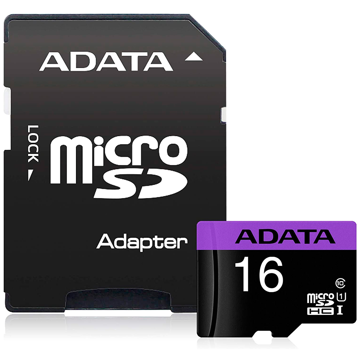 Cartão 16GB Micro SD com adaptador SD - Classe 10 - Adata AUSDH16GUICL10-RA1
