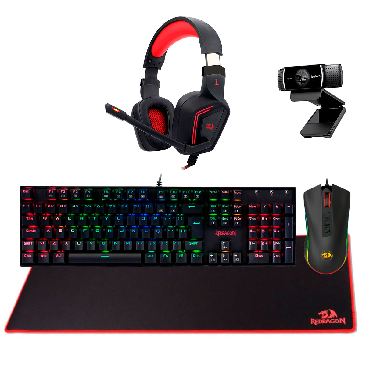 Redragon K551-RGB-BA Teclado mecânico para jogos e mouse Combo com