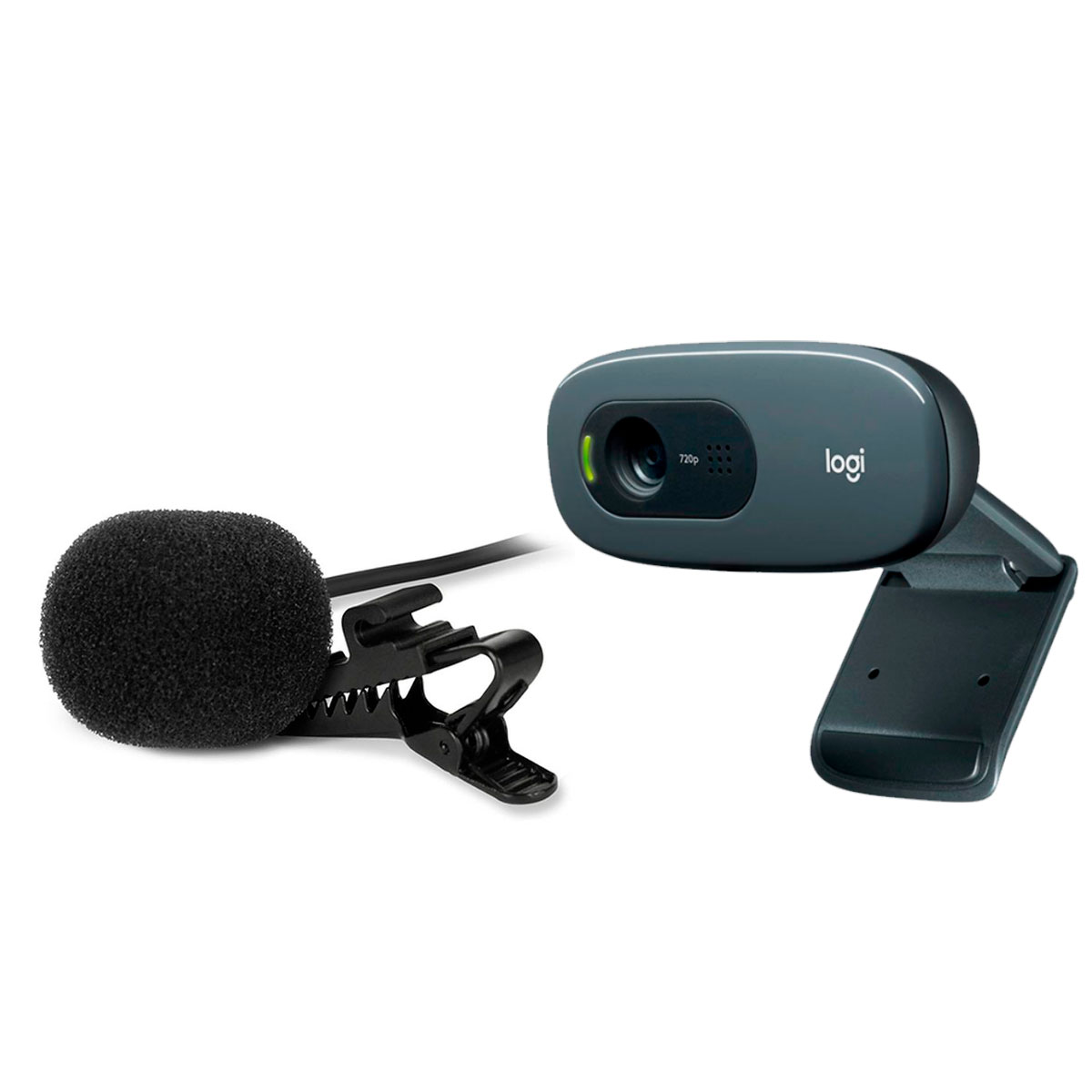 Kit Streamer – Webcam Logitech C270 + Microfone de Lapela Sharkoon SM1