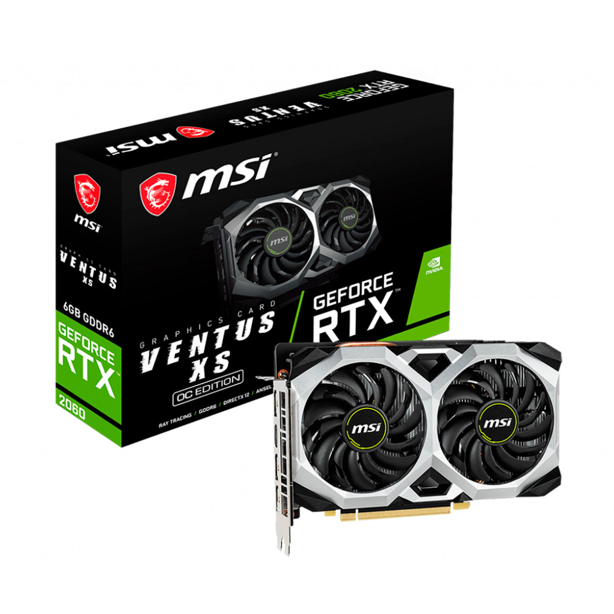 GeForce RTX 2060 6GB GDDR6 192bits - MSI VENTUS XS OC - 912-V375-478