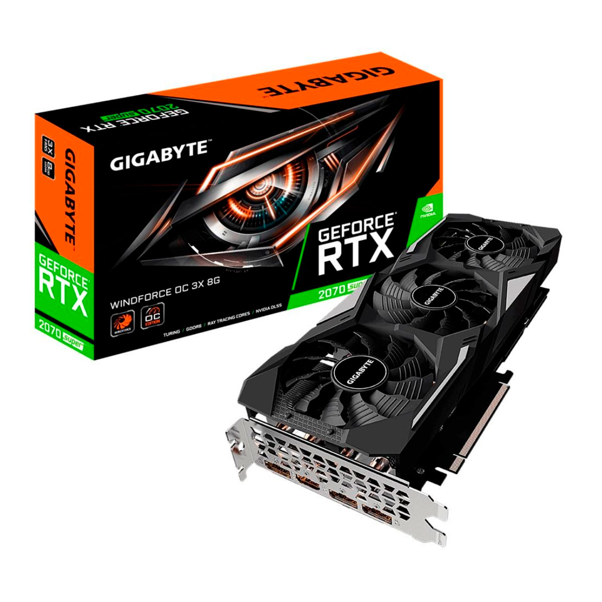 GeForce RTX 2070 Super 8GB GDDR6 256bits - WindForce OC - Gigabyte GV-N207SWF3OC-8GD