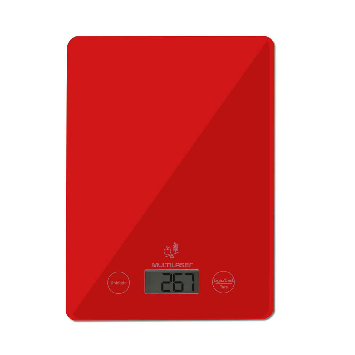 Balança de Cozinha Digital - Tela LCD - Até 5Kg - Vermelha - CE118