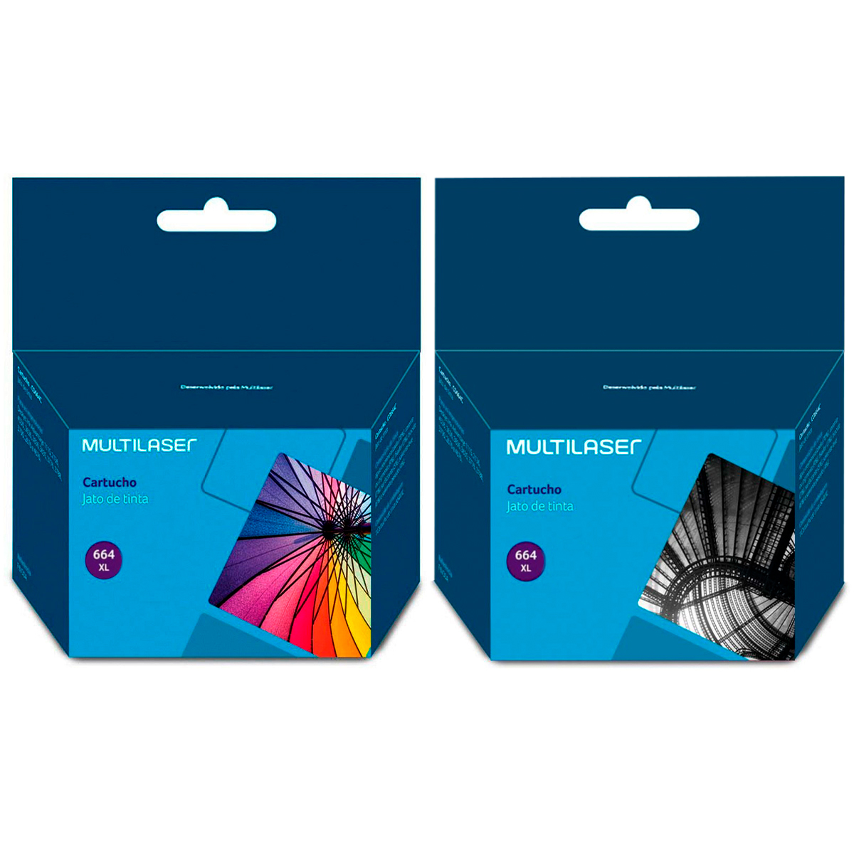 Pack de Cartuchos Compatíveis Multilaser HP 664XL - Preto + Colorido - para Deskjet Ink Advantage 1115 / 2136 / 4536 / 3636 / 3836 / 3635 / 3776 / 3788 / 3790 / 2676 / 4676