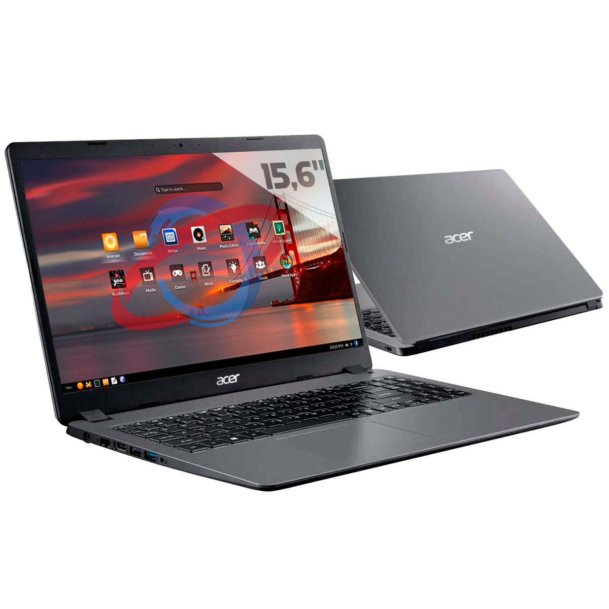 Notebook Acer Aspire A315-56-569F - Intel i5 1035G1, 12GB, SSD 256GB, Tela 15.6