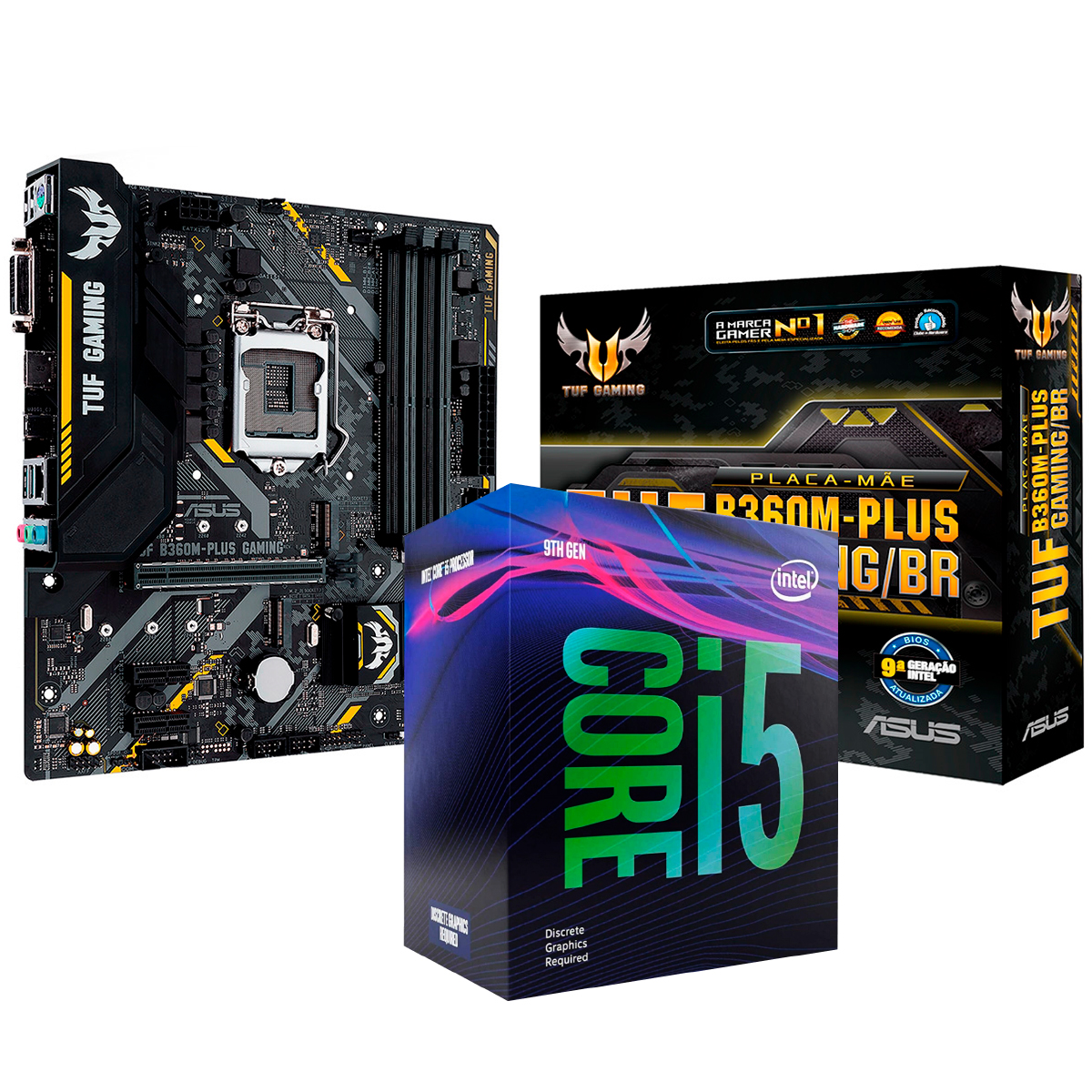 Kit Upgrade Processador Intel® Core™ i5 9400F + Placa Mãe TUF B360M-PLUS GAMING/BR