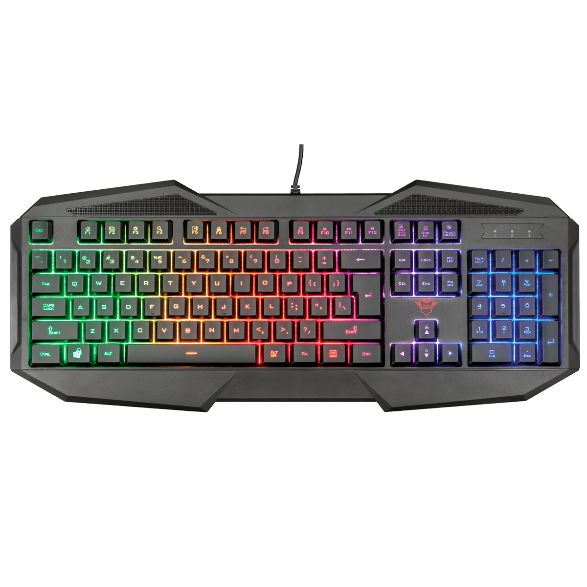 Teclado Gamer Trust GXT 830-RW Avonn - LED Rainbow - Anti-Ghosting - USB - 21621