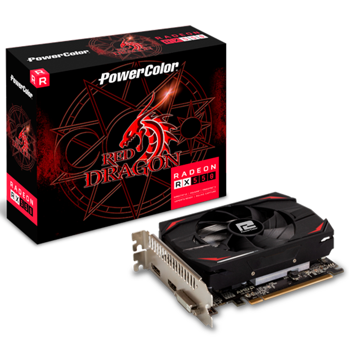 Placa de Vídeo AMD Radeon RX 550 4GB GDDR5 128bits - PowerColor AXRX 550 4GBD5-DH