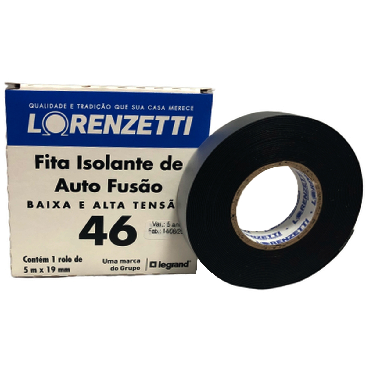 Fita Isolante Lorenzetti Alto Fusão - 19mm x 5 Metros - AF-5M-N