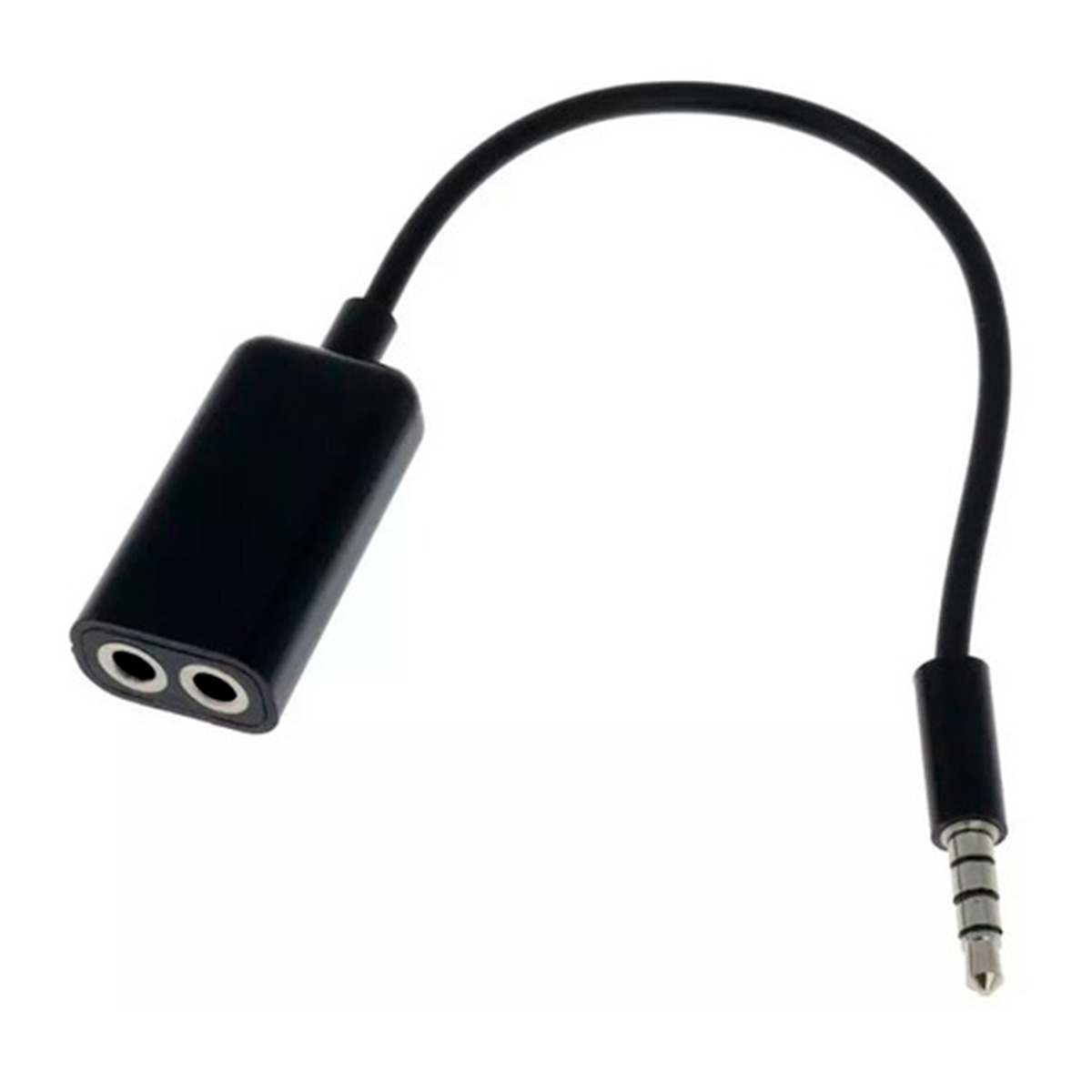 Adaptador de Audio P2 Stereo para 2 Fones - Preto - (P2 3,5mm Macho X 2 P2 3,5mm Fêmea)