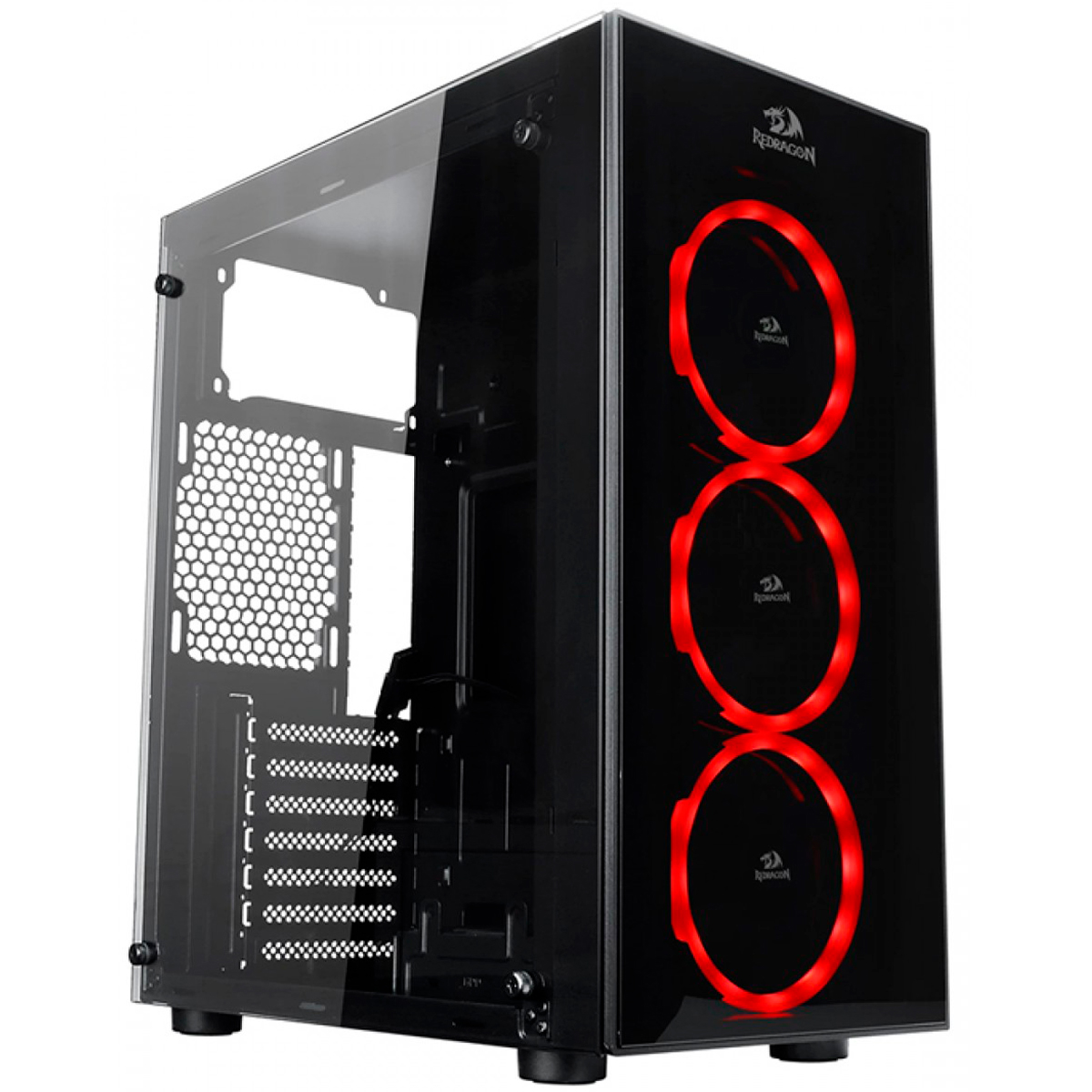 Gabinete Gamer Redragon Thundercracker GC-605 - LED ARGB - Lateral e Frontal em Vidro - Mid Tower - Preto