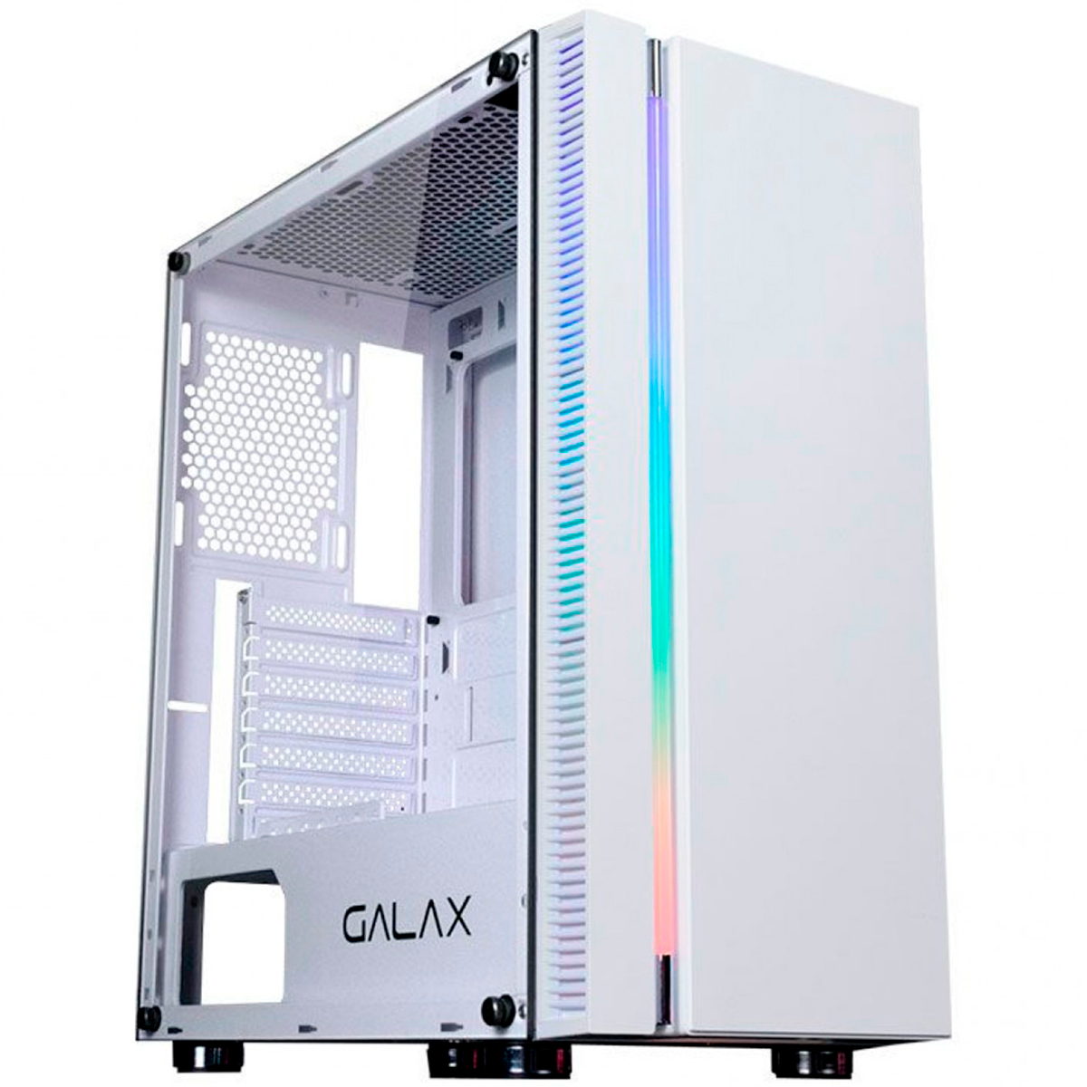 Gabinete Gamer Galax Quasar GX600-WH - LED RGB - Janela Lateral de Vidro - Mid Tower - Branco