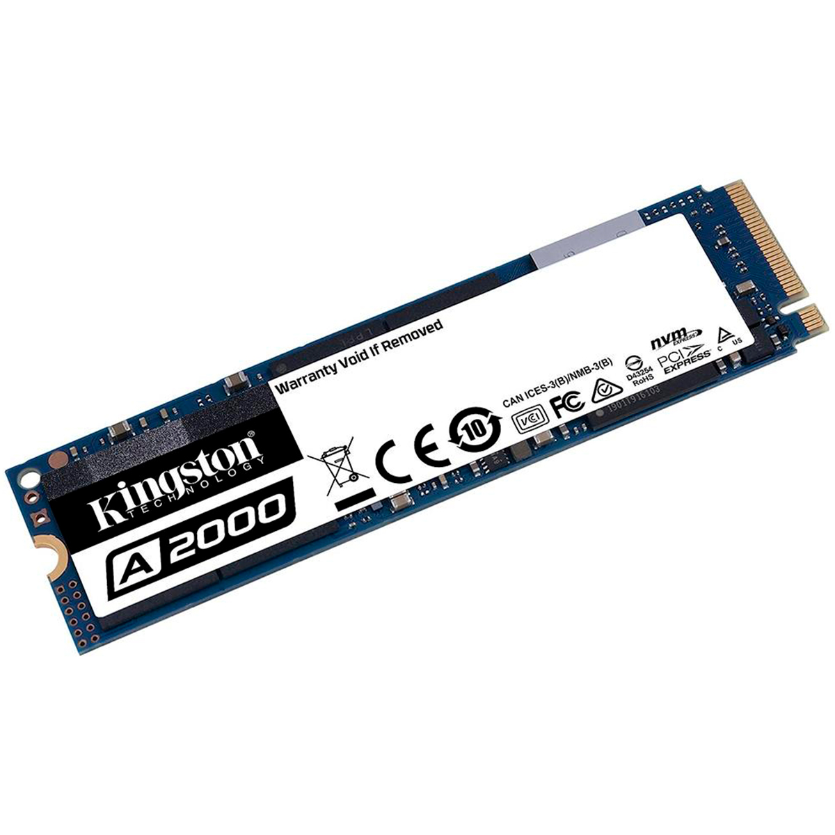 SSD M.2 250GB Kingston A2000 - NVMe - Leitura 2000 MB/s - Gravação 1100MB/s - SA2000M8/250G