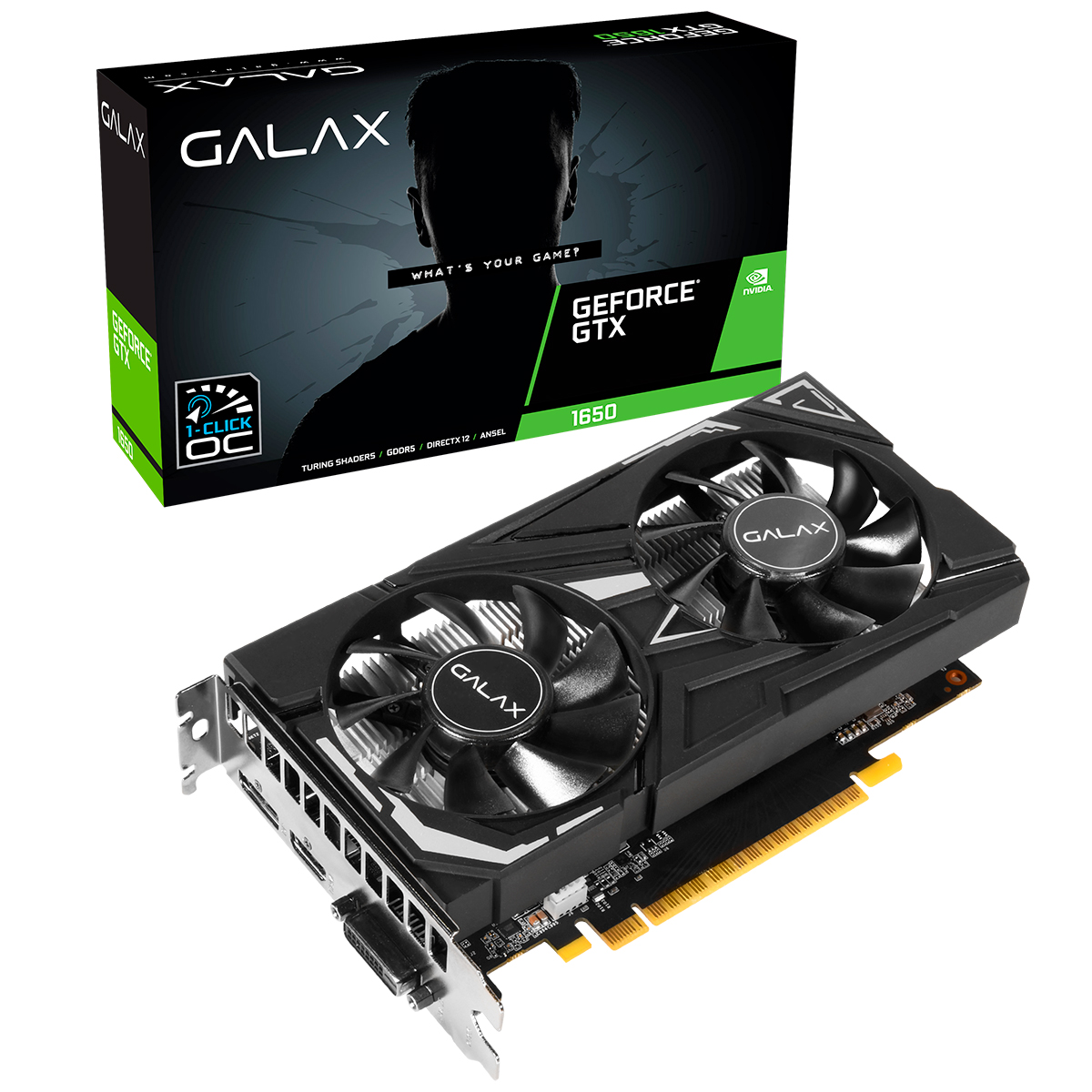 GeForce GTX 1650 4GB GDDR6 128bits - EX - 1-Click OC Edition - Galax 65SQL8DS66E6