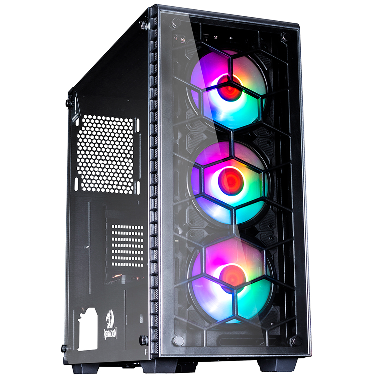 Gabinete Gamer Redragon Diamond Storm Pro GC-903 - RGB - Lateral e Frontal em Vidro Temperado - Mid Tower - Preto