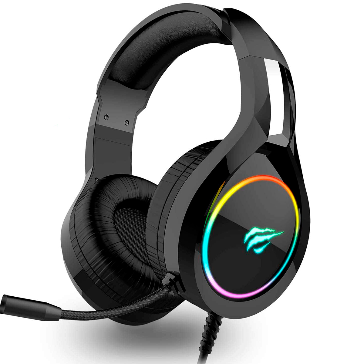 Headset Gamer Havit H2232D - LED RGB - Conector USB e P3 - Microfone - Preto - HV-H2232D