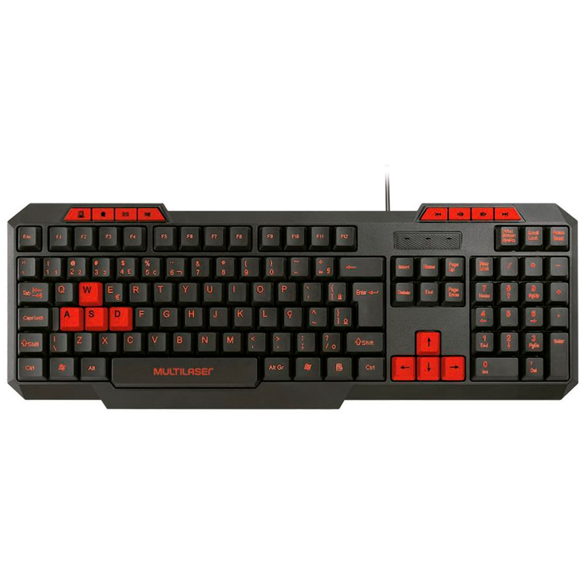 Teclado Gamer Multilaser Slim - Teclas Direcionais em Vermelho - TC242