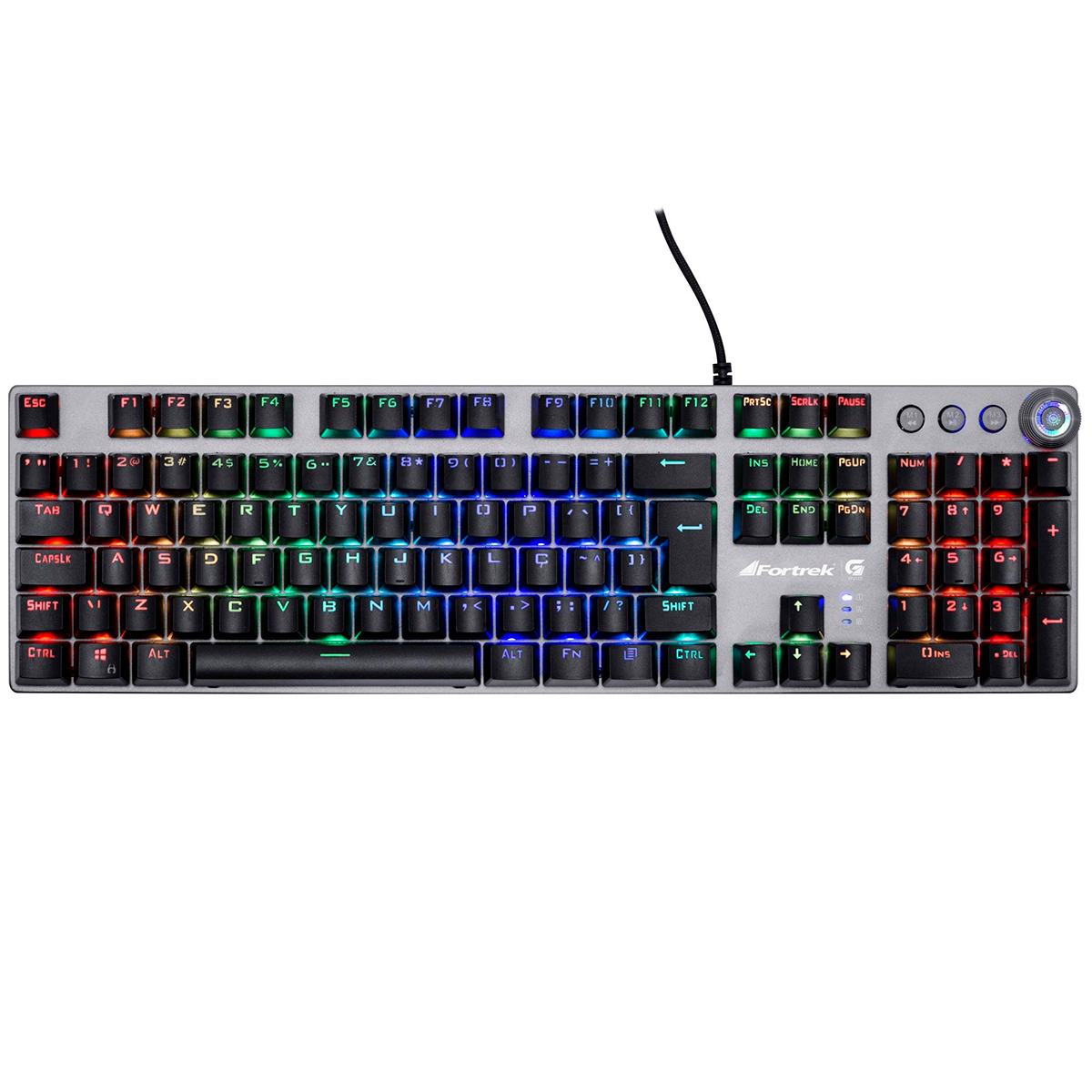 Teclado Mecânico Gamer Fortrek GPRO K7 - ABNT2 - LED Rainbow - Switch KRGD Azul - 67702